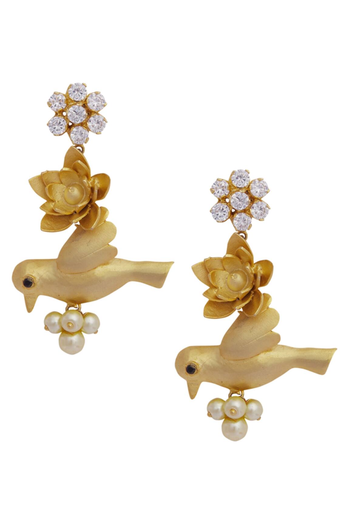 Kripaa Pranay Bird motif earrings