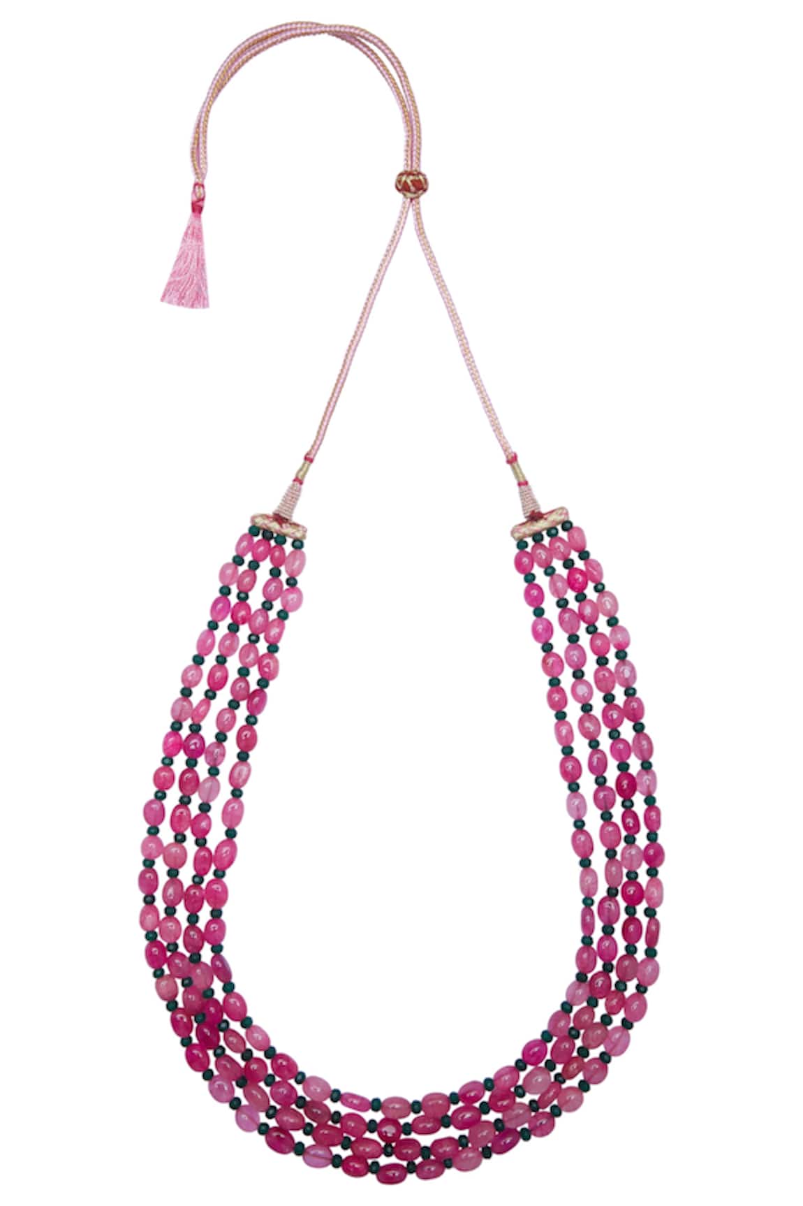 Just Shradhas Layered Ruby Bead Necklace