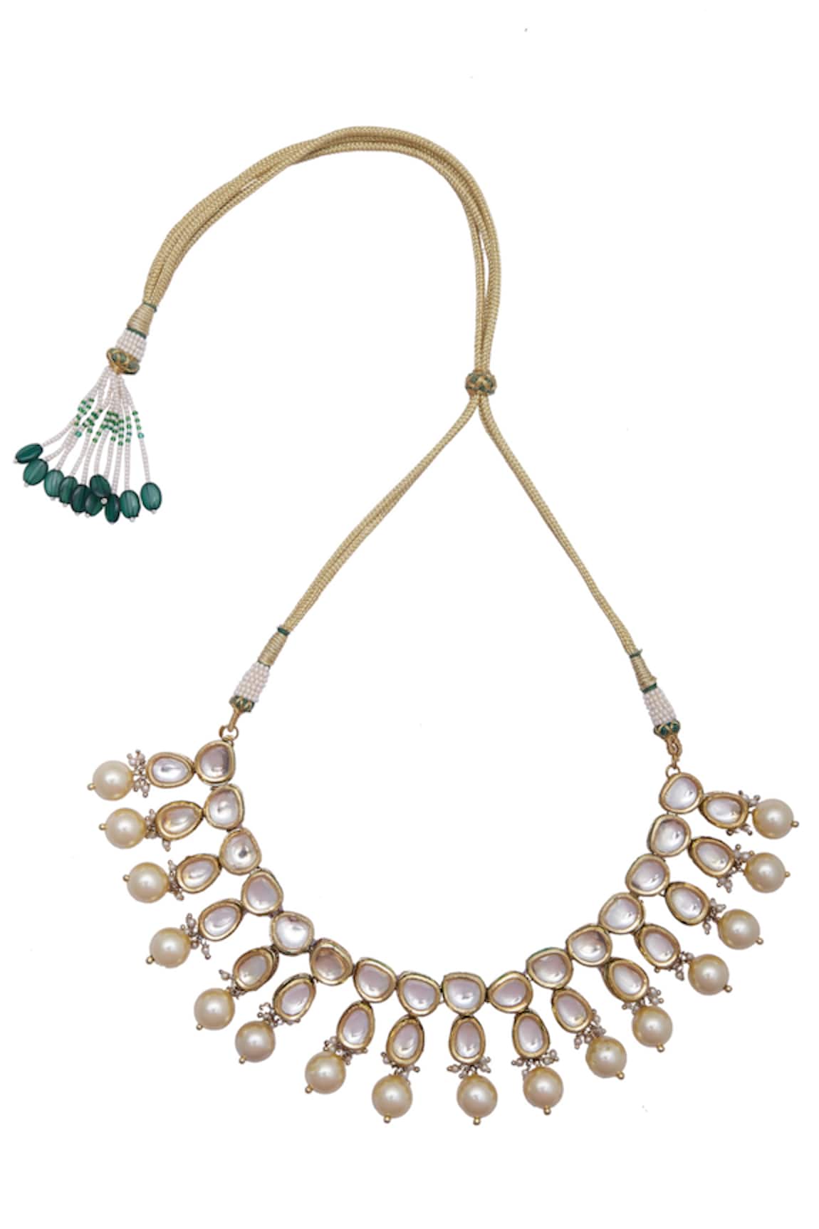 Just Shradhas Gold Polki Stone & Pearl Choker
