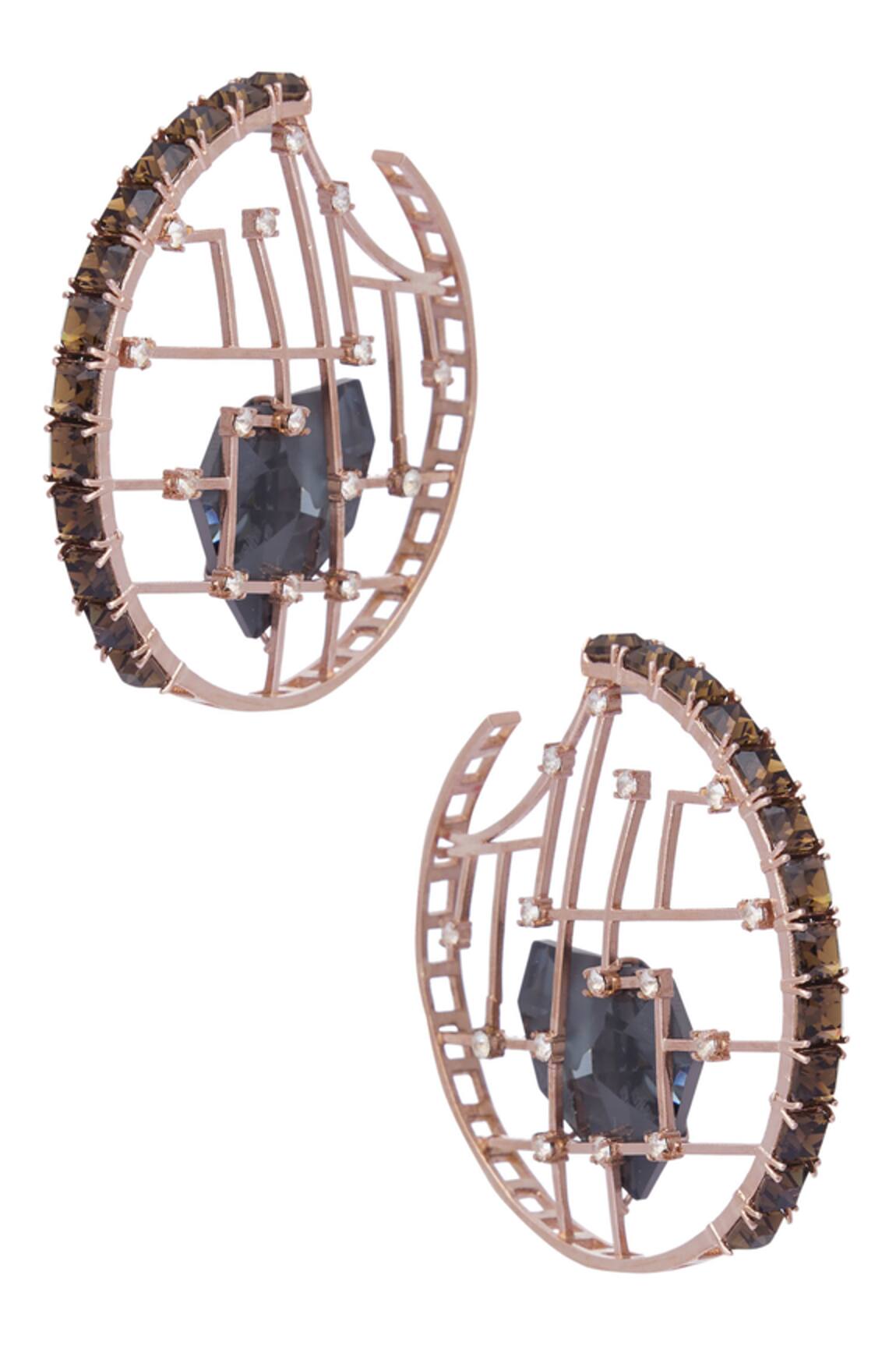 Esme By Aashna Dalmia Crystal Hoops