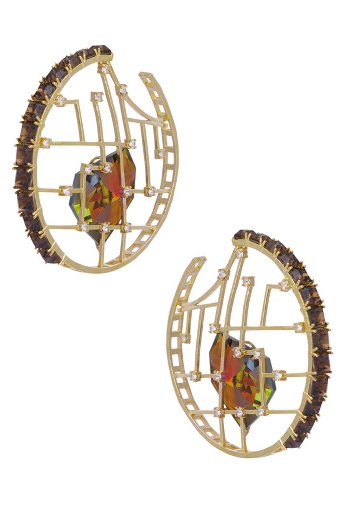 Esme By Aashna Dalmia Crystal Hoops