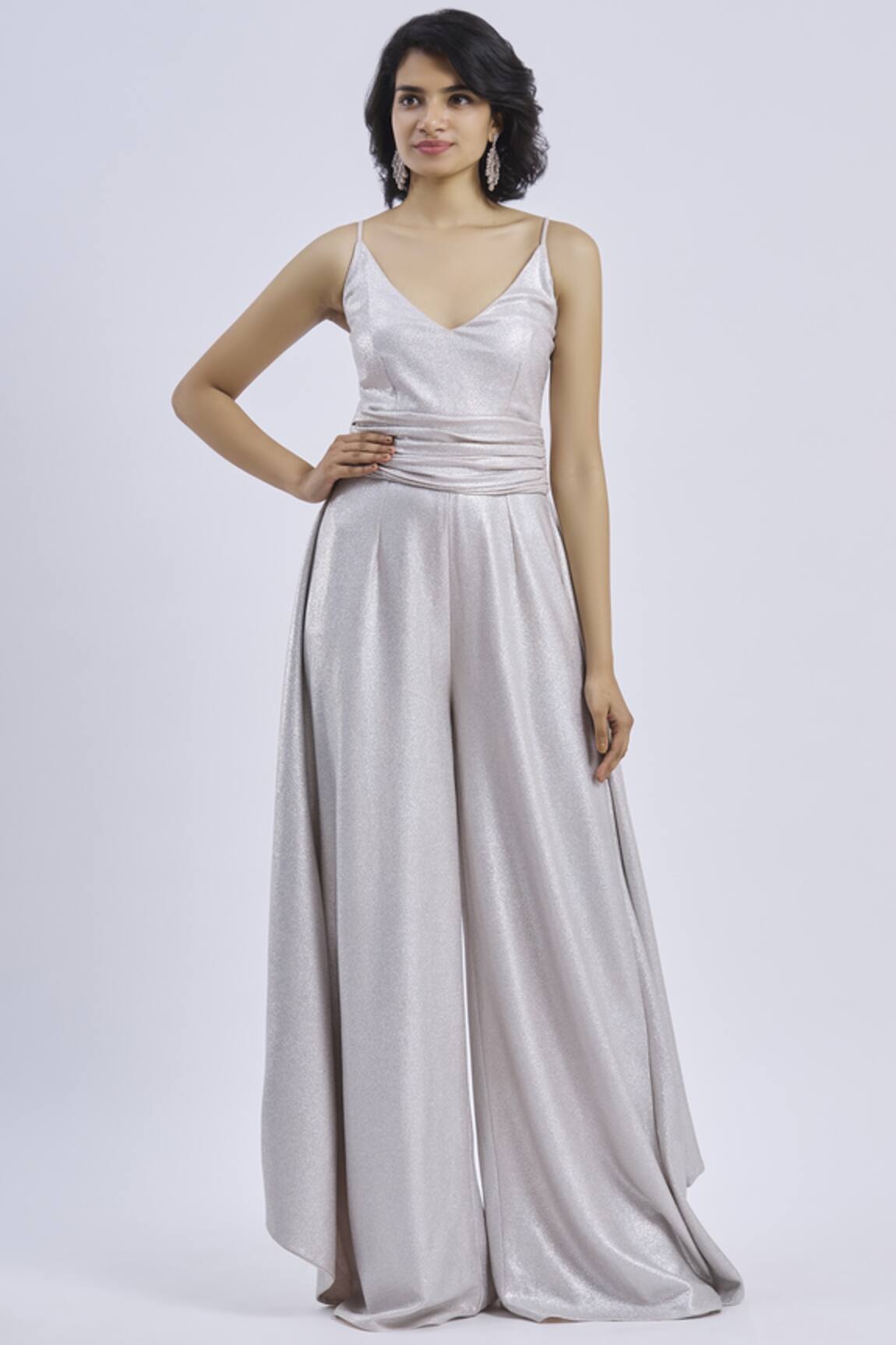 Swatee Singh Metallic Strappy Jumpsuit