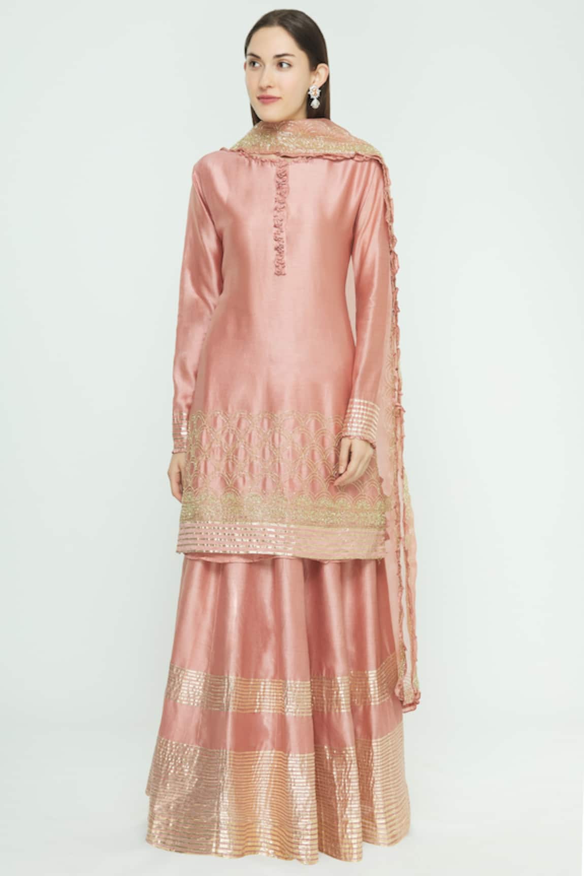 Aksh Chanderi Kurta Lehenga Set 