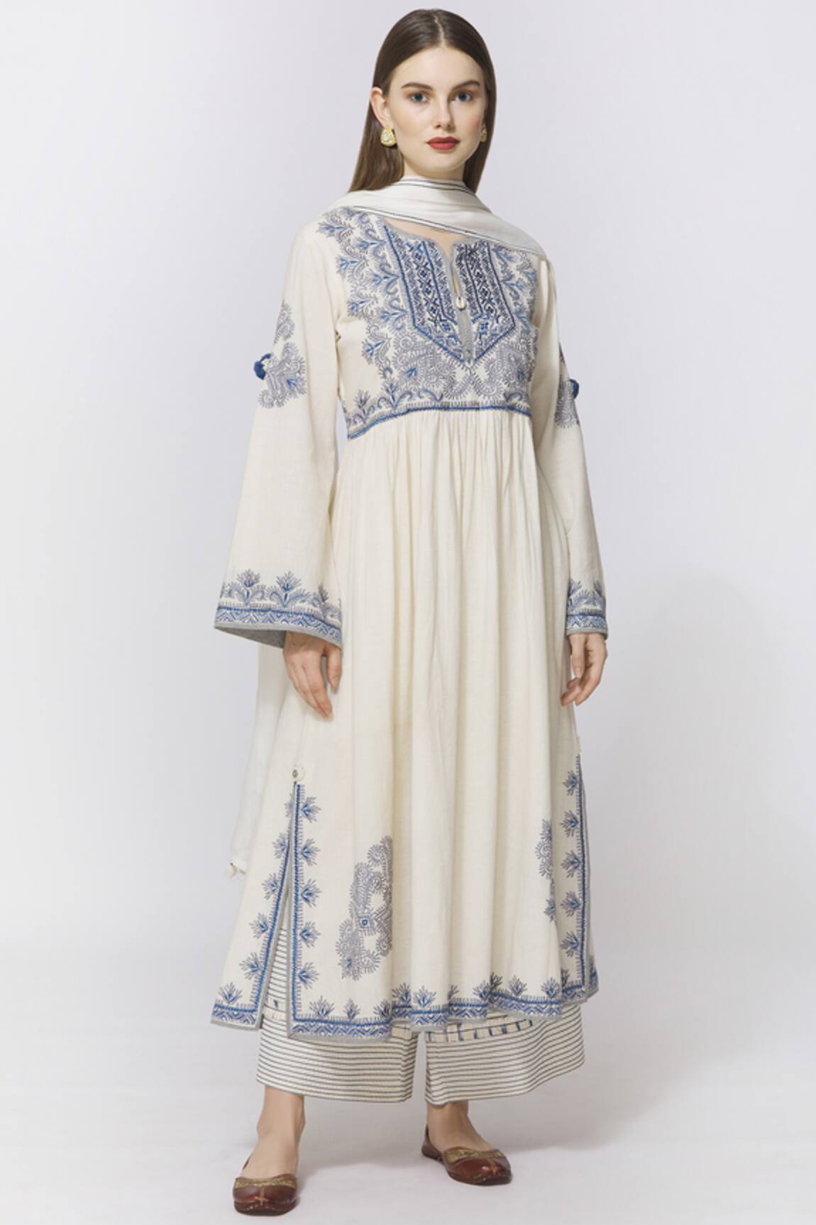 Simar Dugal Cotton Chanderi Kurta Palazzo Set