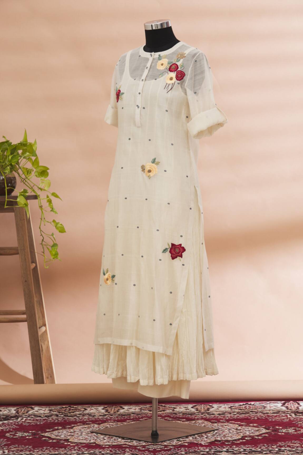 Prama By Pratima Pandey Embroidered Kurta & Palazzo Set