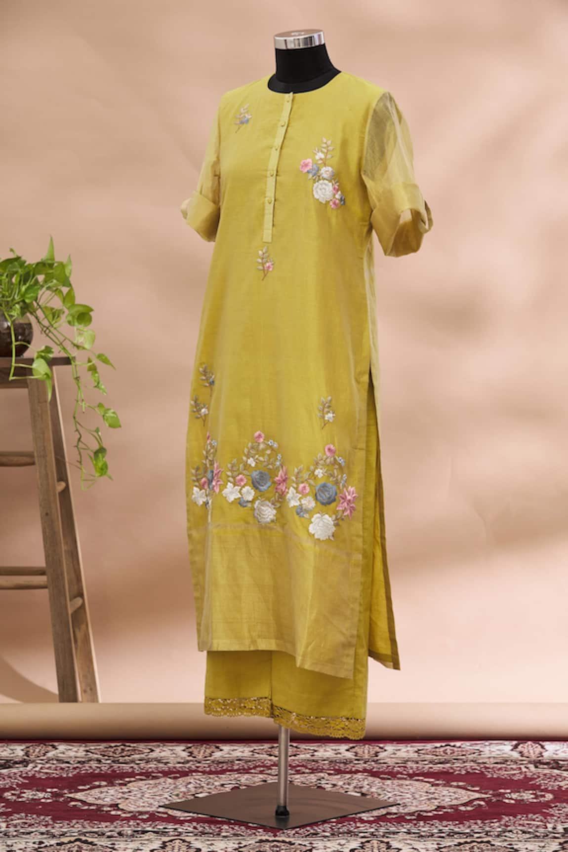 Prama By Pratima Pandey Embroidered Kurta & Palazzo Set