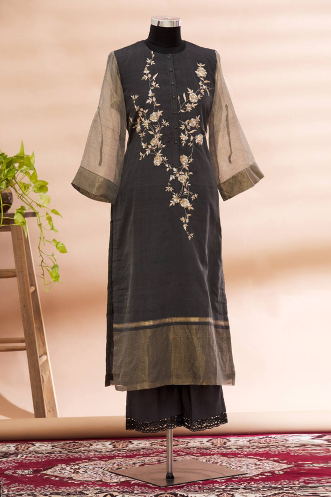 Prama By Pratima Pandey Embroidered Kurta & Palazzo Set
