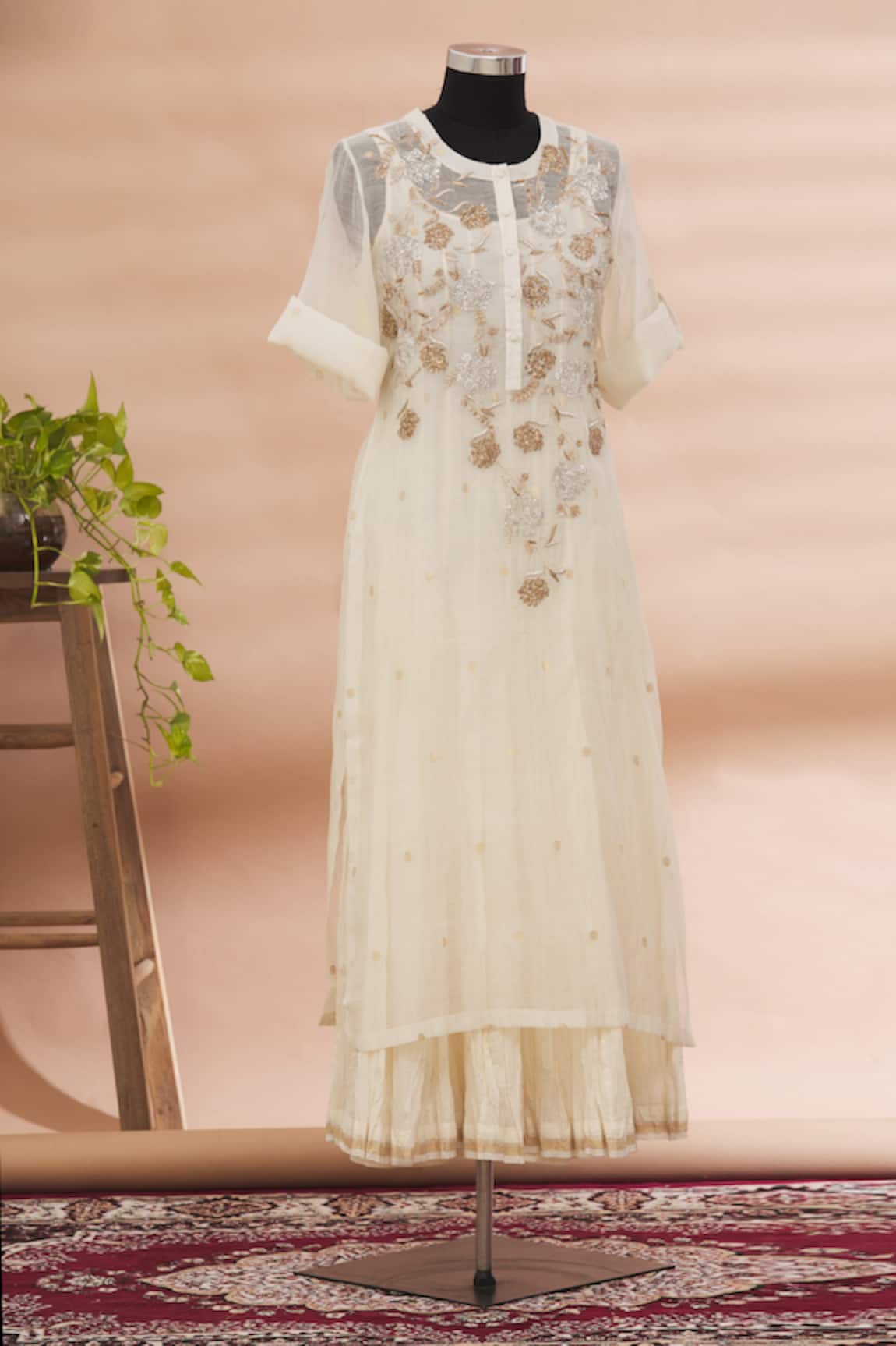 Prama By Pratima Pandey Embroidered Kurta & Palazzo Set