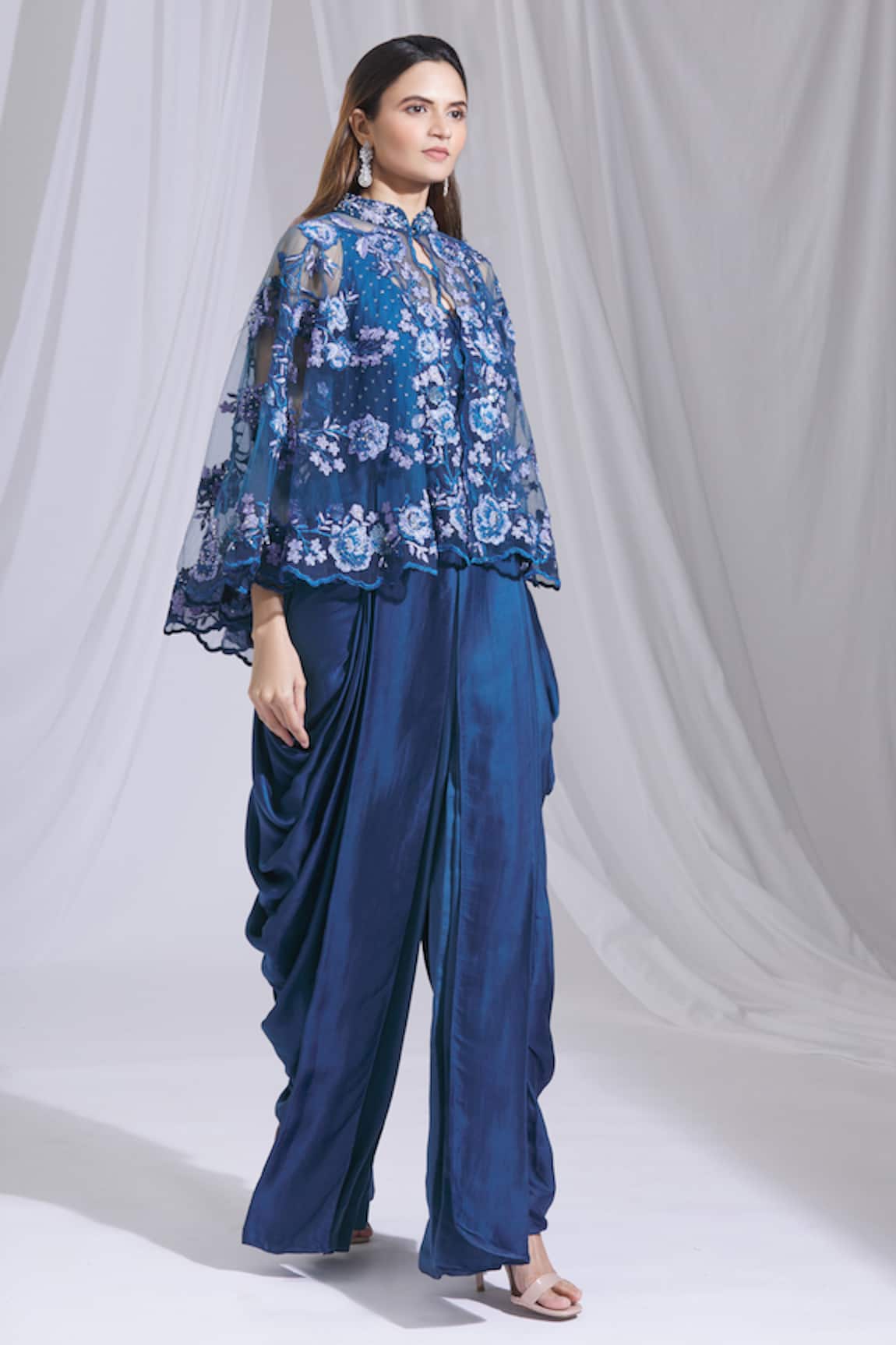 Aariyana Couture Draped Jumpsuit with Cape