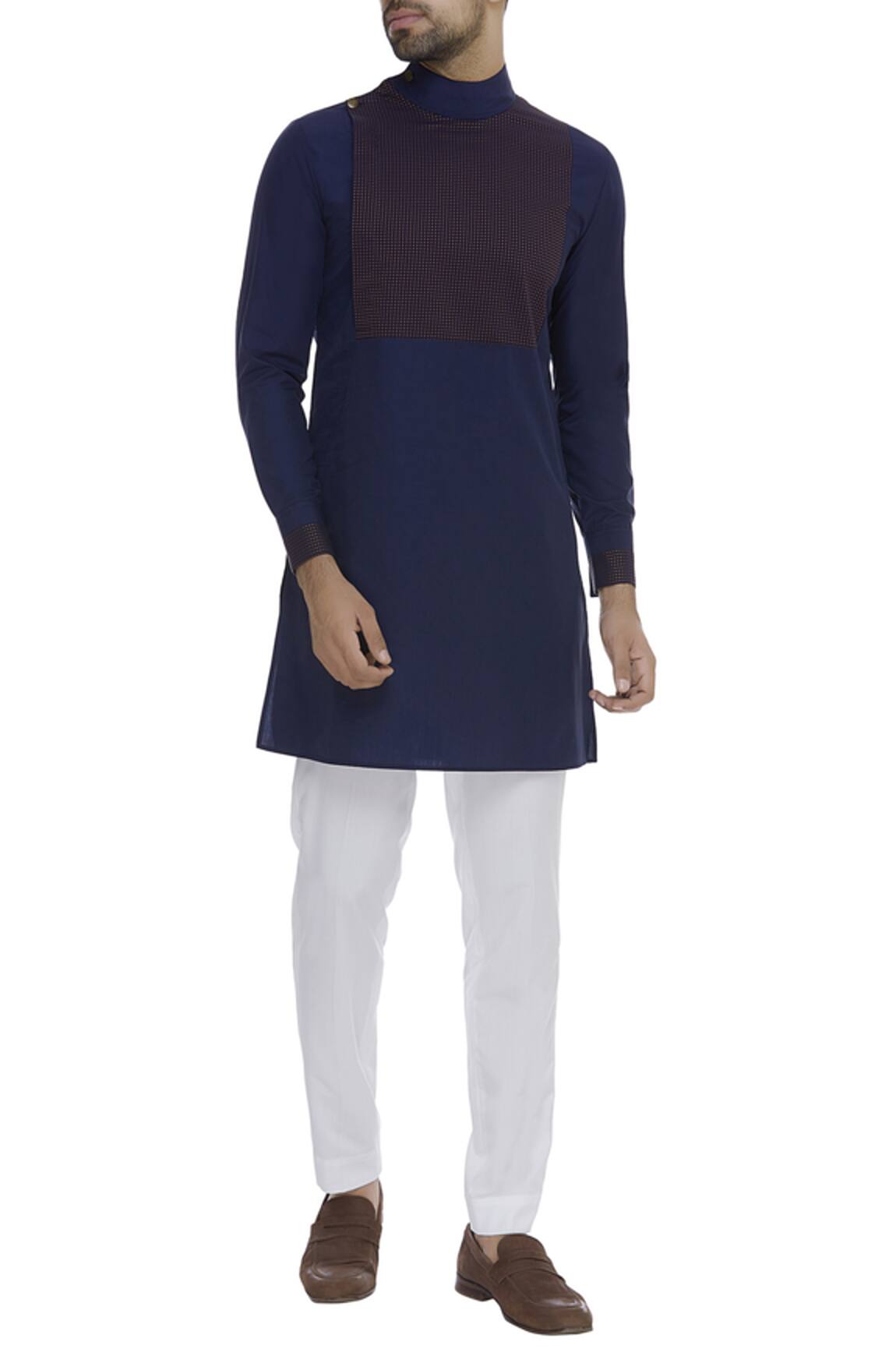 Vikram Bajaj Paneled Kurta With Pant