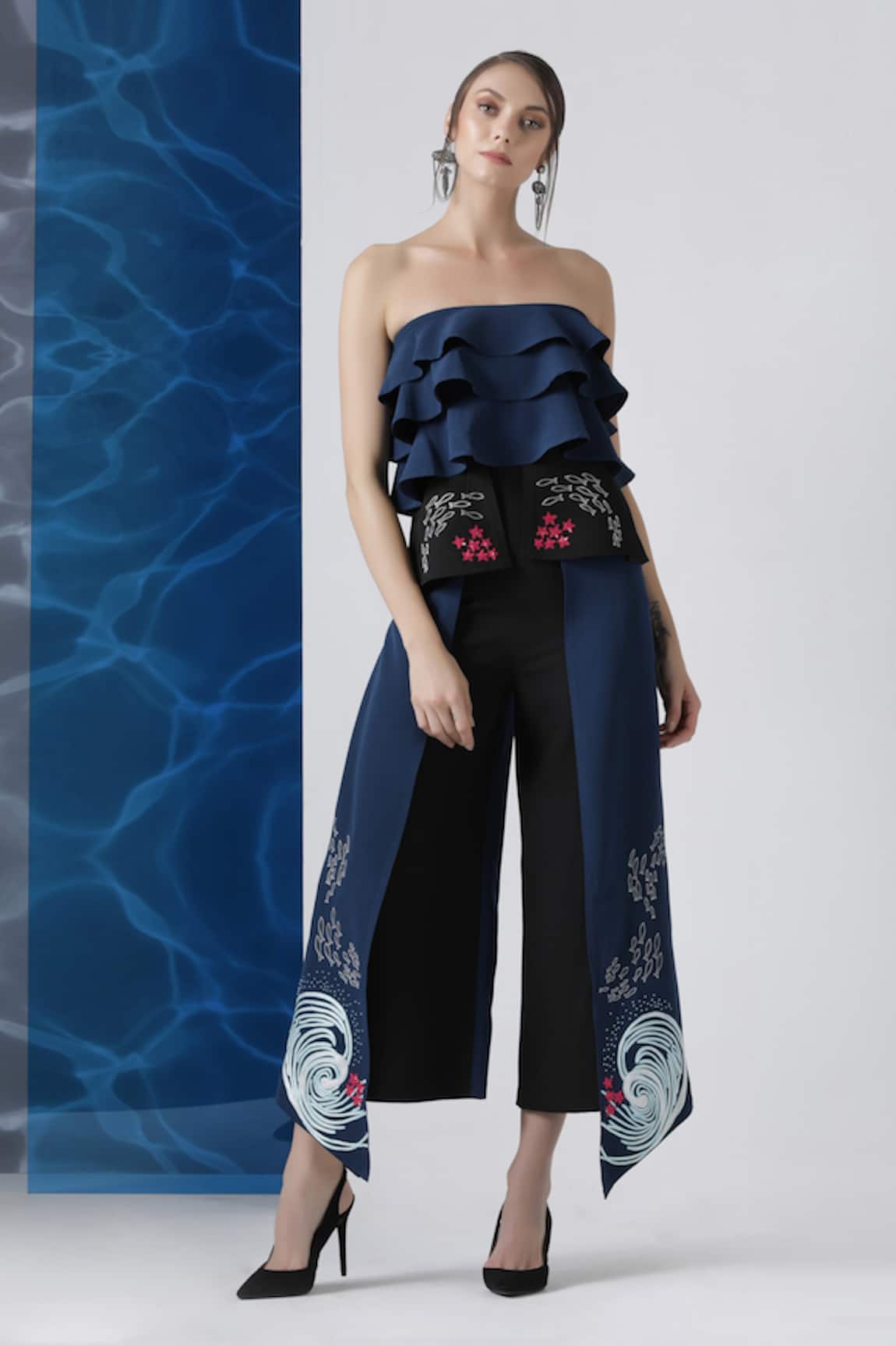 Limerick By Abirr N' Nanki Bandeau Layered Jumpsuit