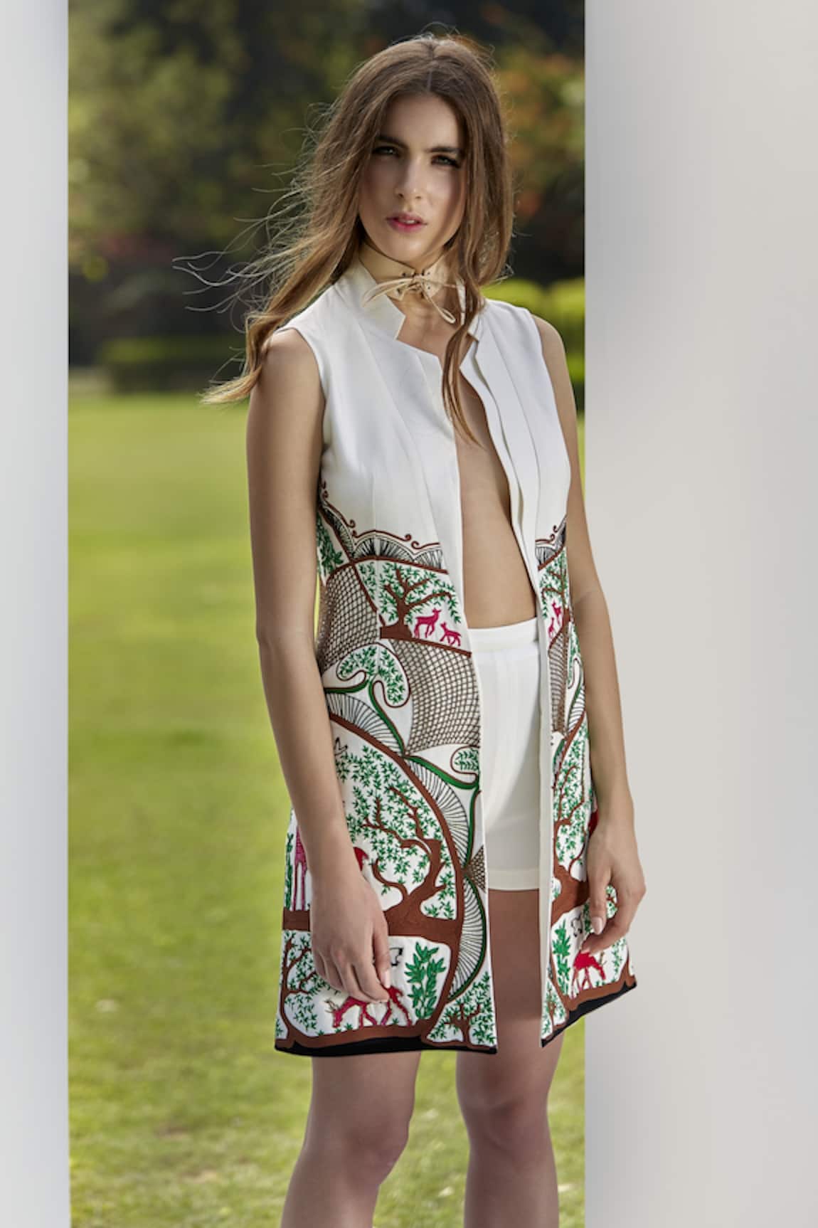 Limerick By Abirr N' Nanki Crewel & hand embroidered long jacket