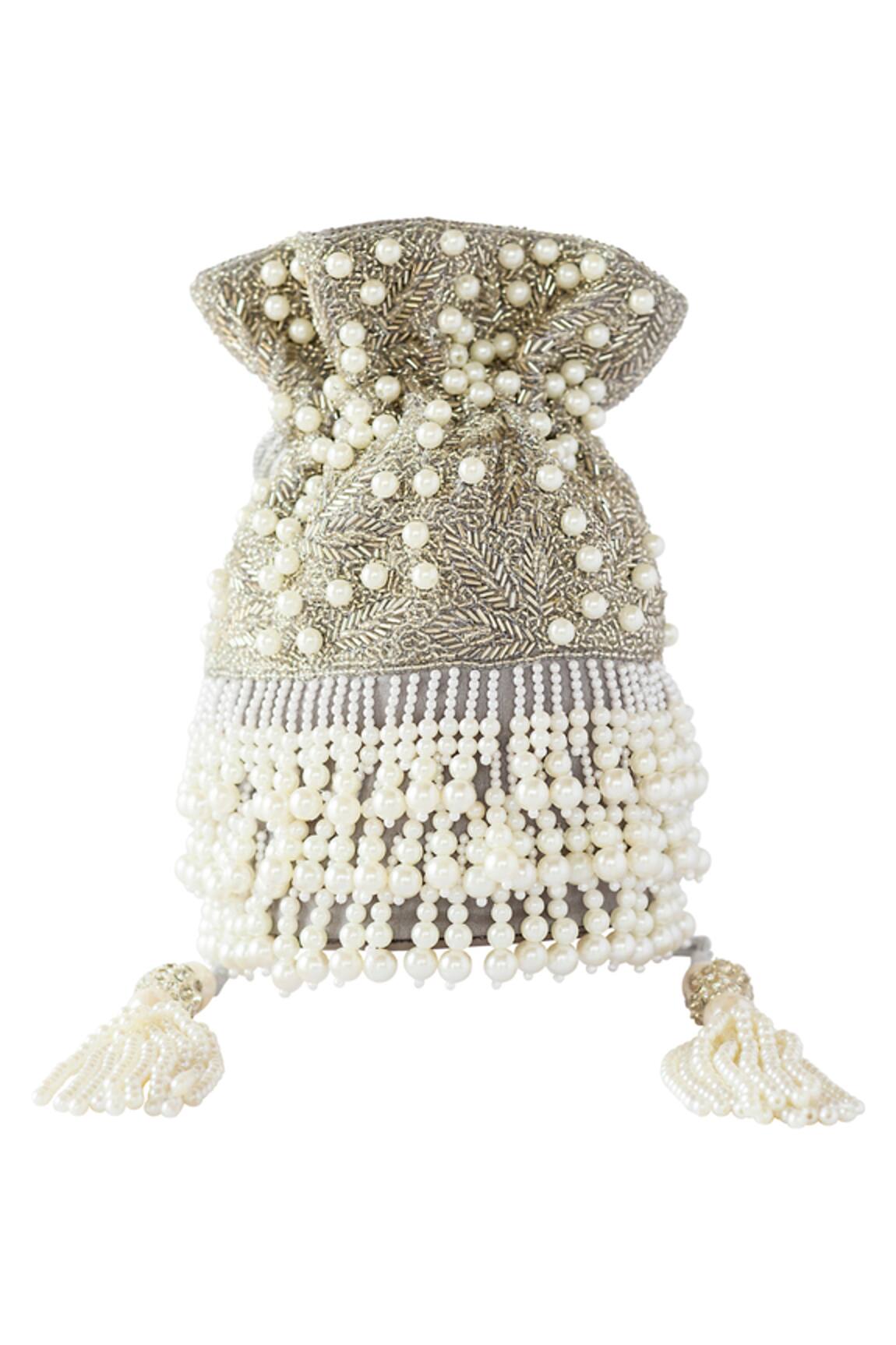 Adora By Ankita Handcrafted Pearl Potli Bag