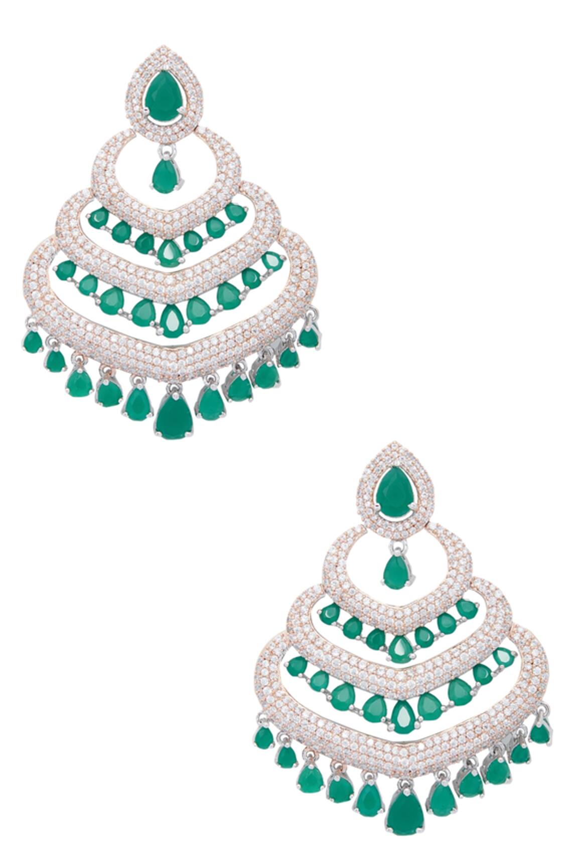 Khushi Jewels Stone studded bead dangler earrings