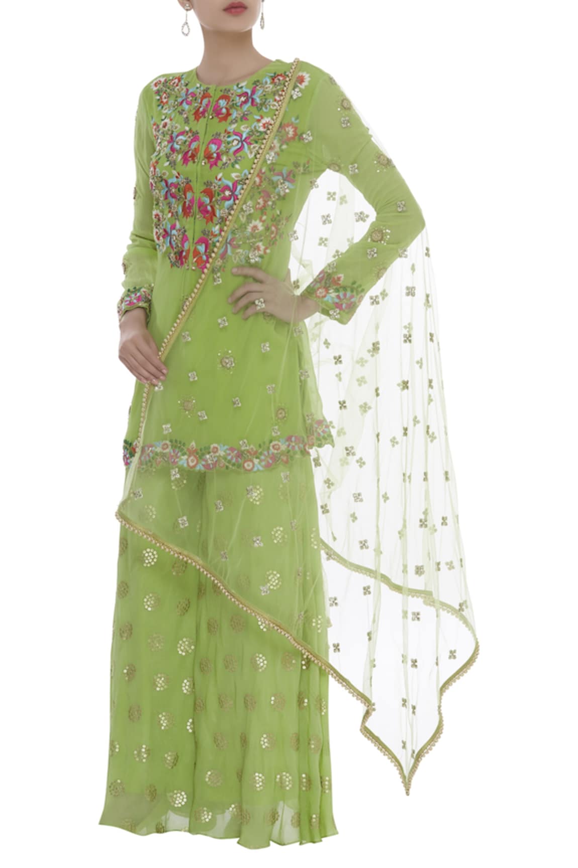 Ayesha Aejaz Embroidered Kurta Palazzo Set 