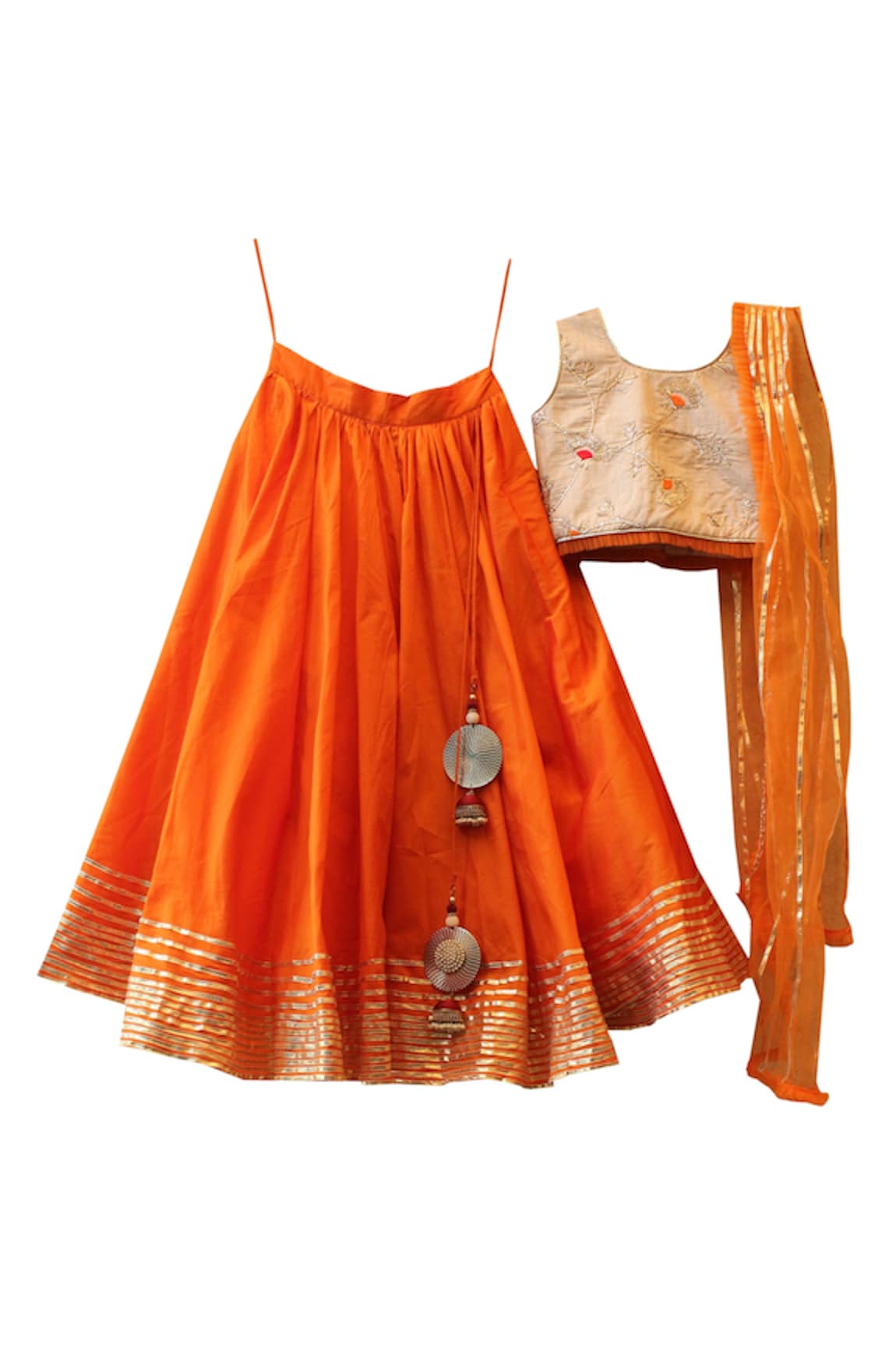 PWN Embroidered Blouse With Lehenga & Dupatta 