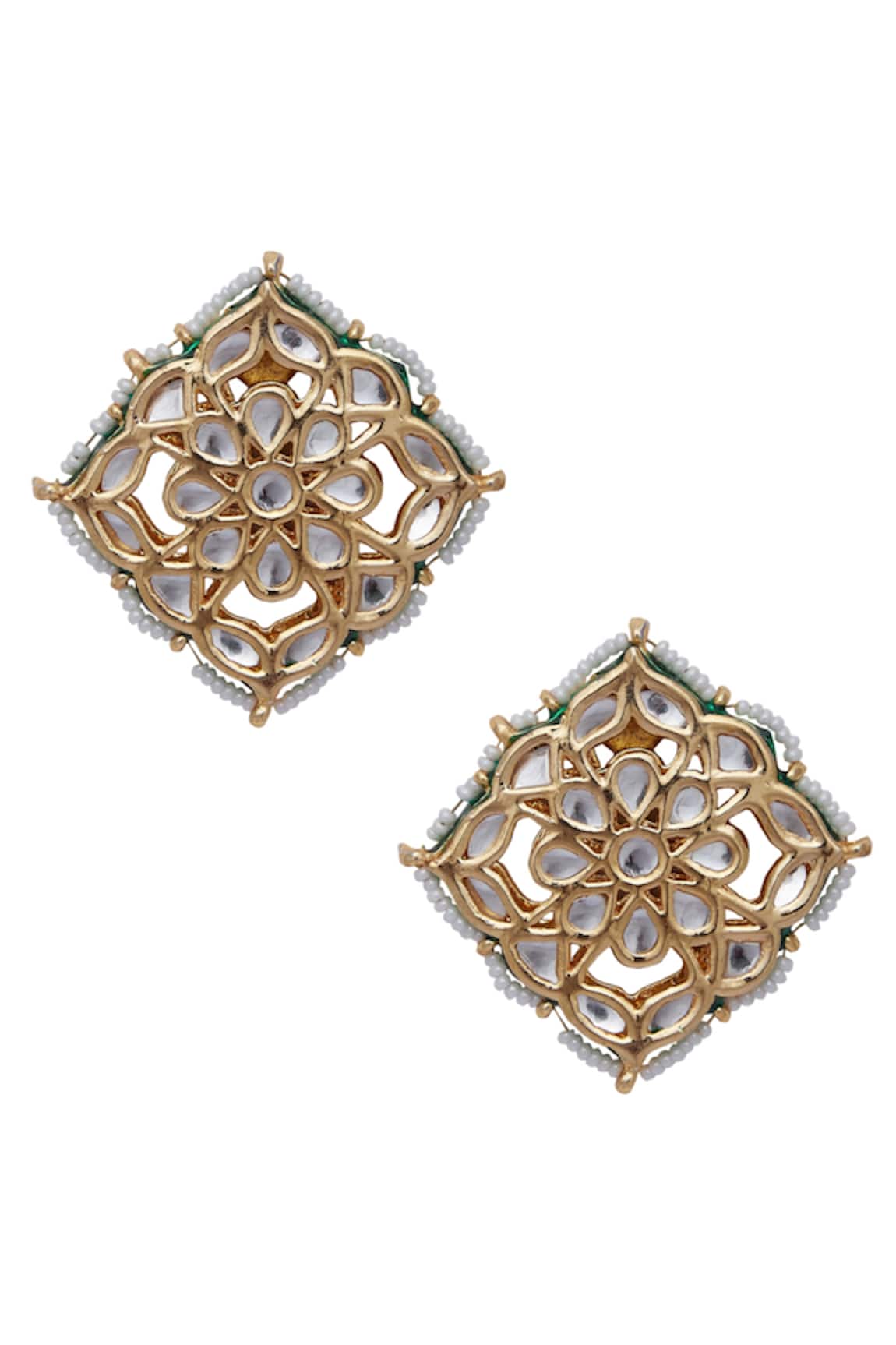 Just Shradhas Kundan Embedded Stud Earrings