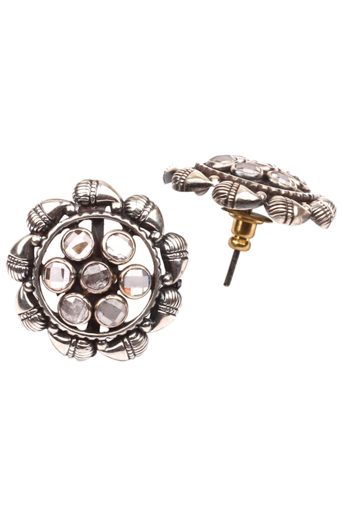 Sangeeta Boochra Baroque Kundan Stud Earrings