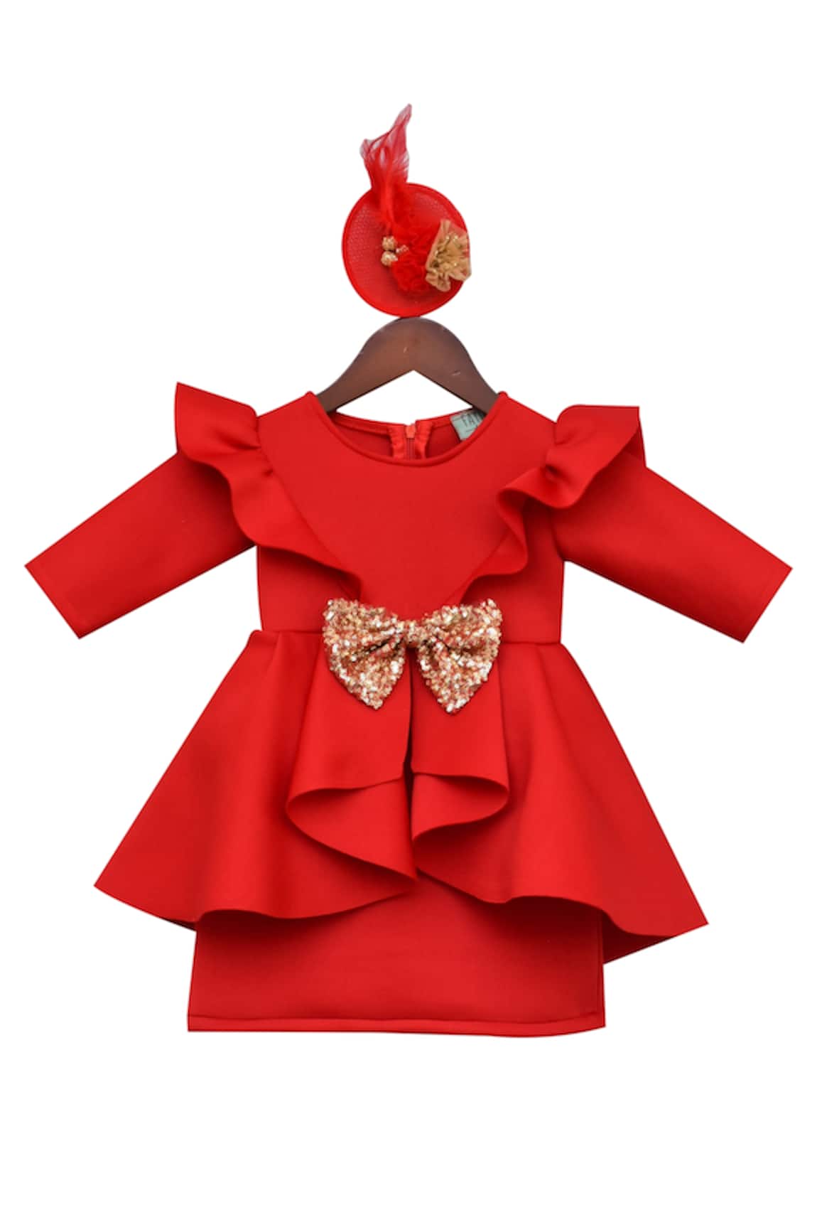 Fayon Kids Ruffle Sequin Bow Dress