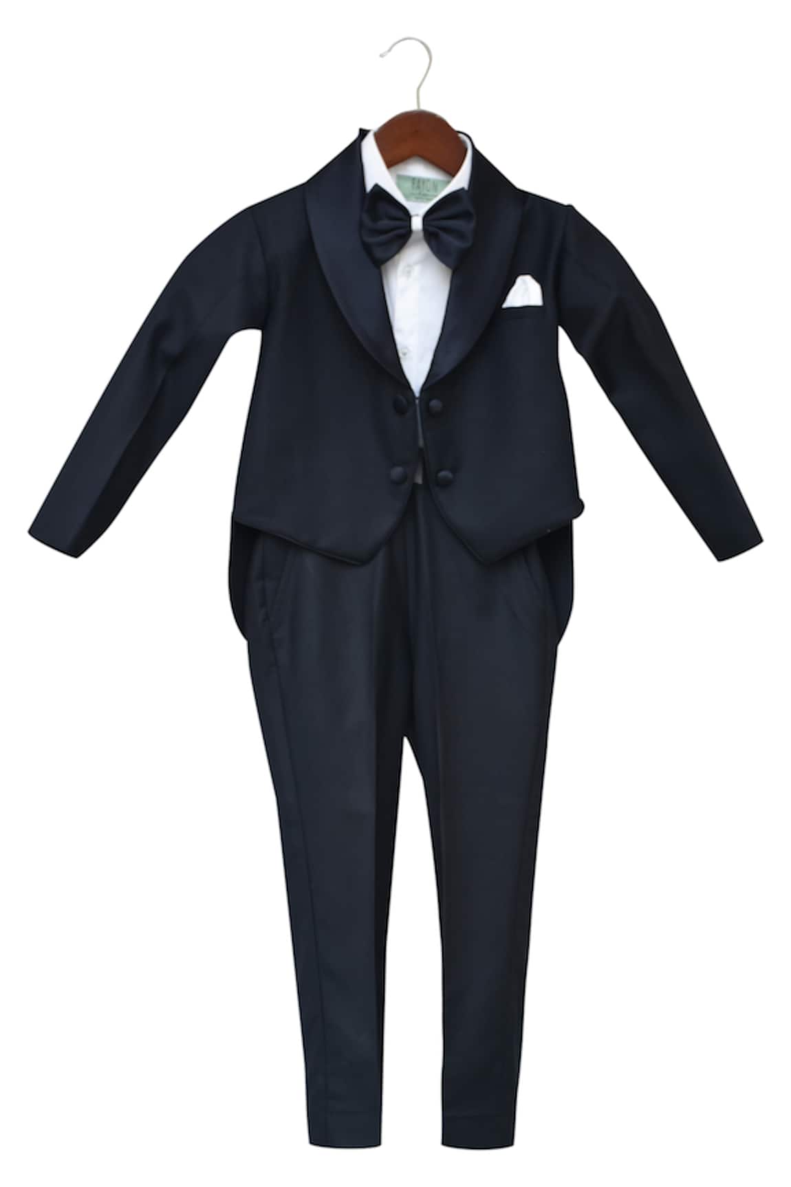 Fayon Kids Blue Tuxedo Set With Waist Coat 