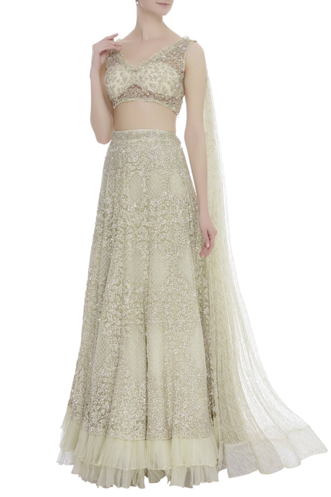 COUTURE BY NIHARIKA Ruffle detail lehenga with blouse