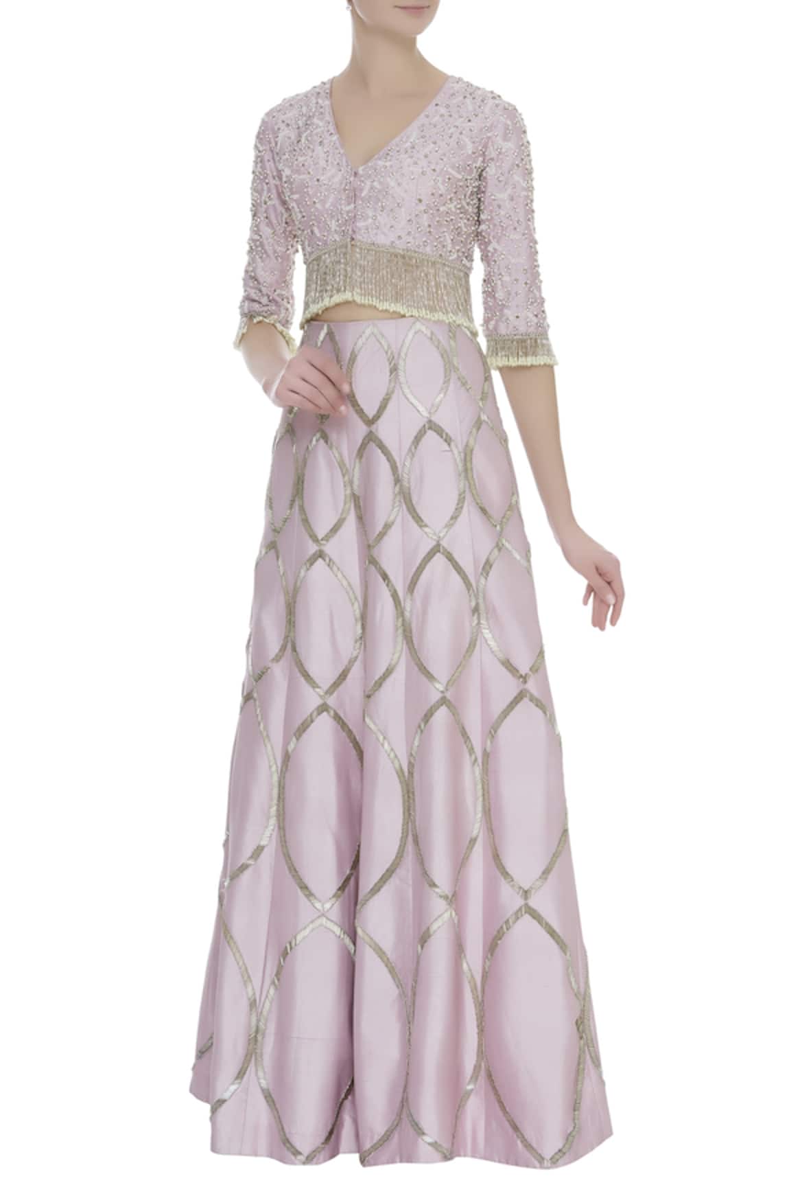 COUTURE BY NIHARIKA Petal embroidered lehenga with blouse