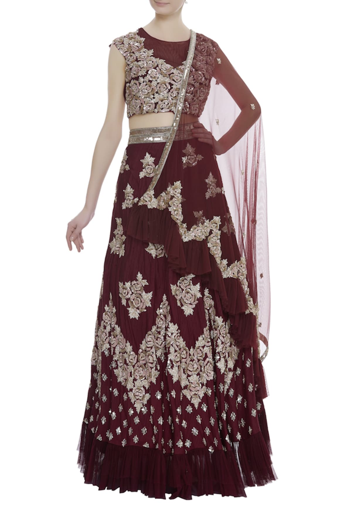 Riddhi Majithia Floral embroidered Bridal Lehenga Set