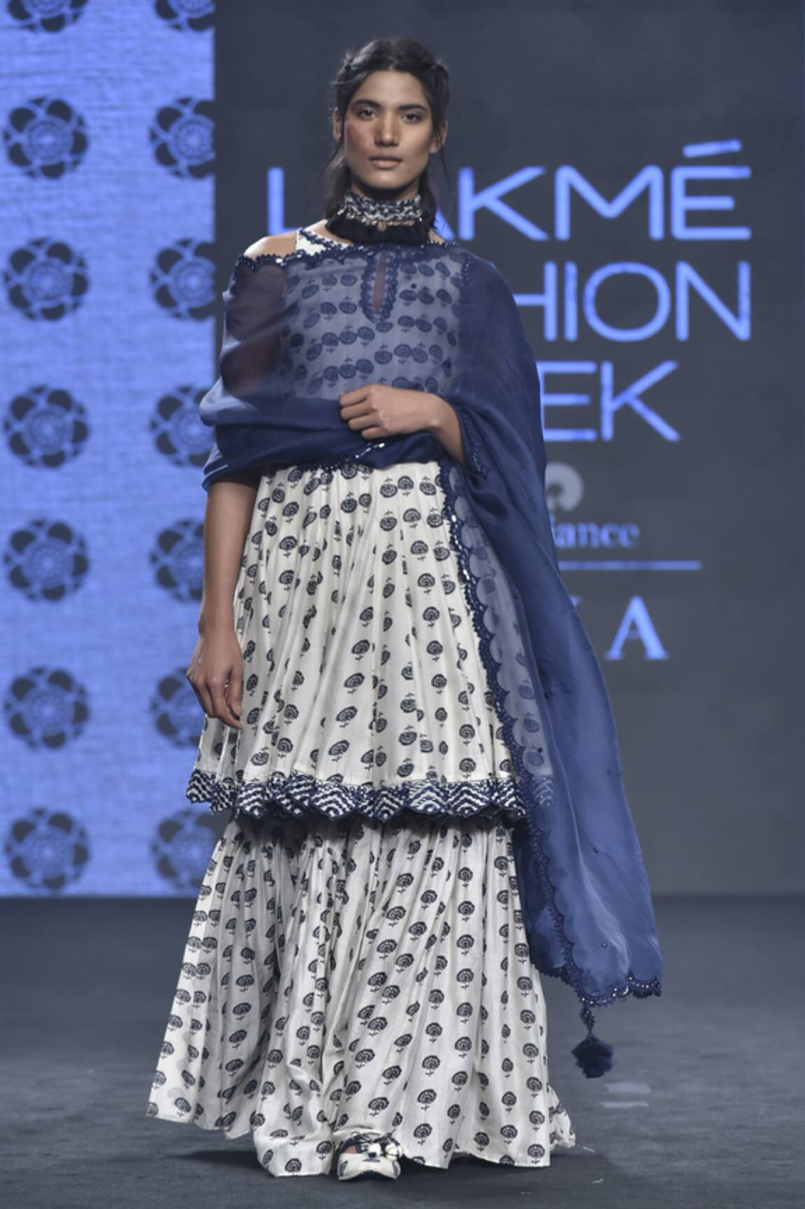 Punit Balana Printed Short Anarkali With Lehenga set 