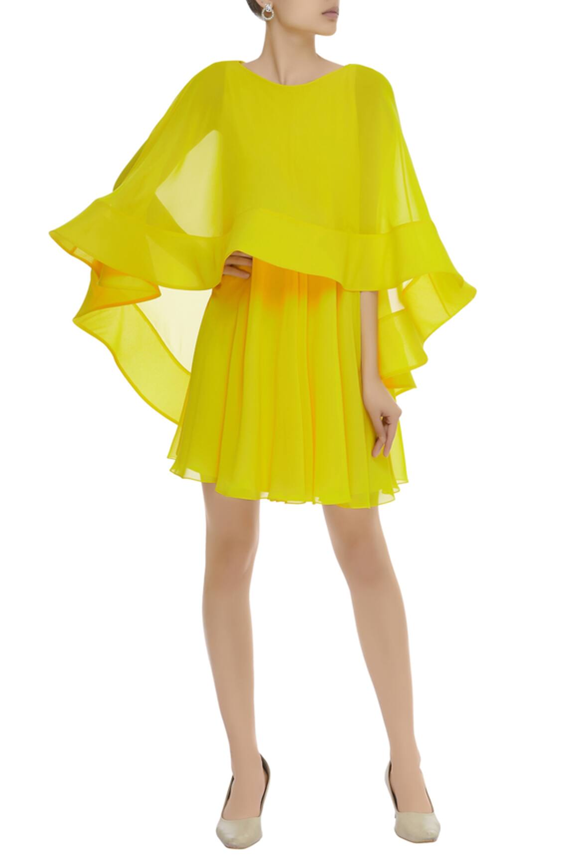 Gauri & Nainika High low cape dress