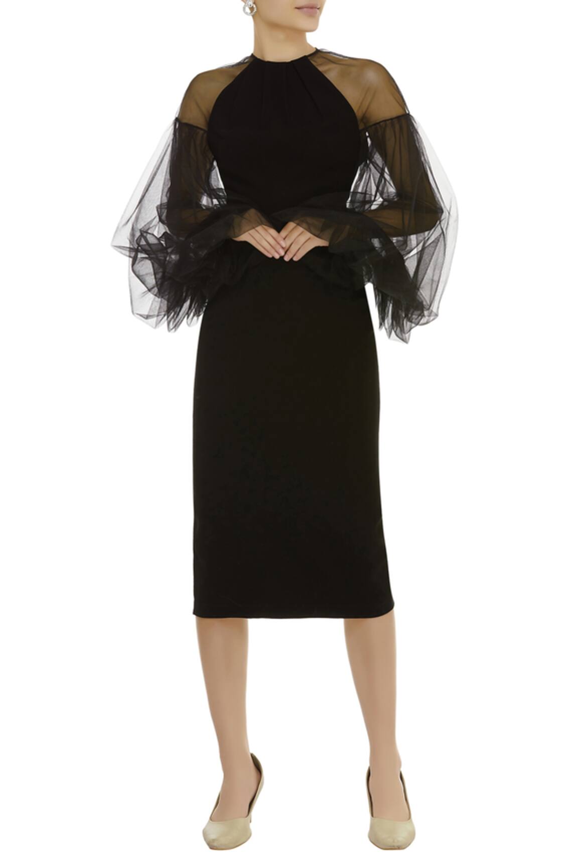 Gauri & Nainika Bishop Sleeve Midi Dress