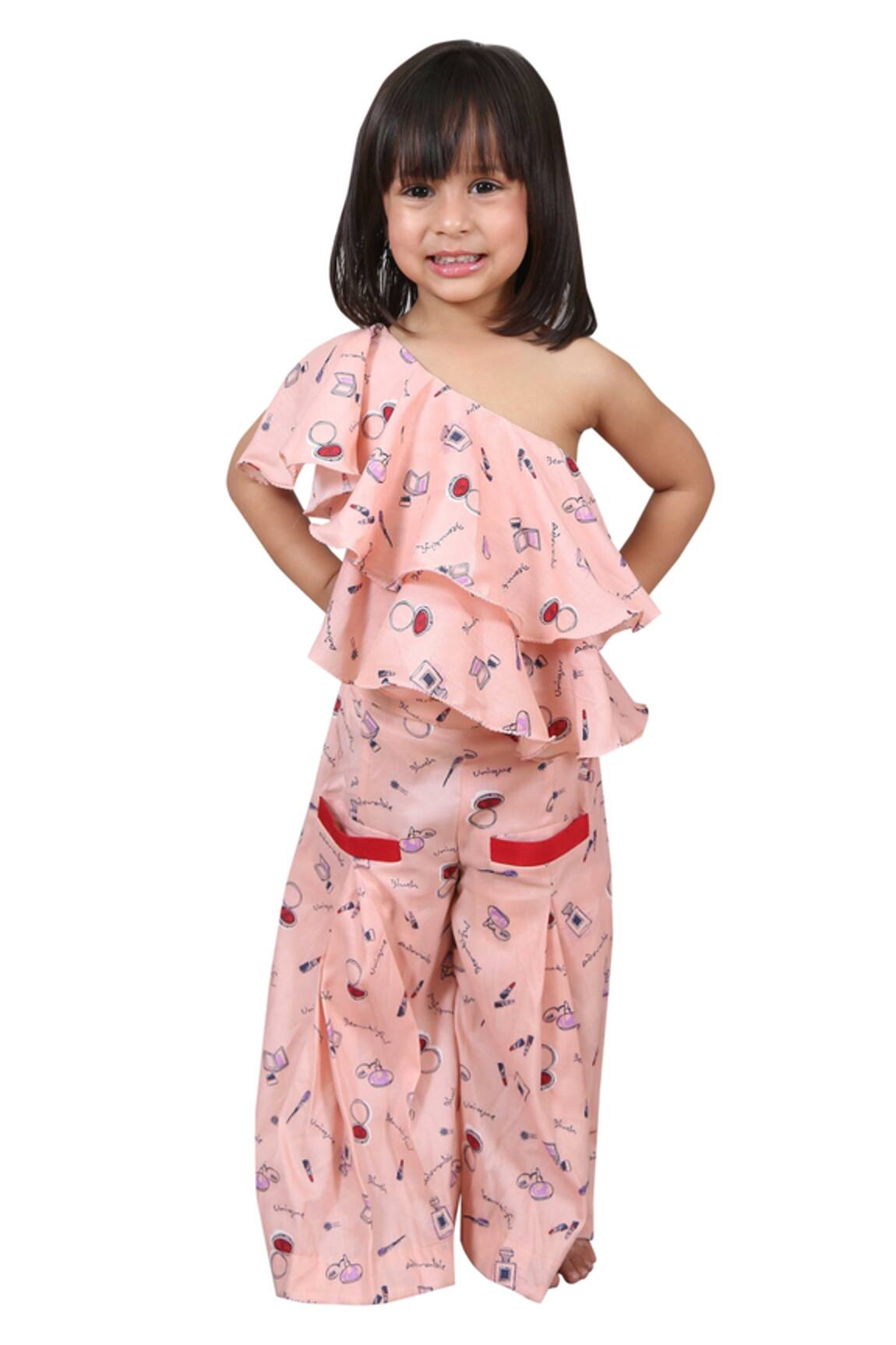 Kirti Agarwal - Pret N Couture One shoulder blouse with Palazzo