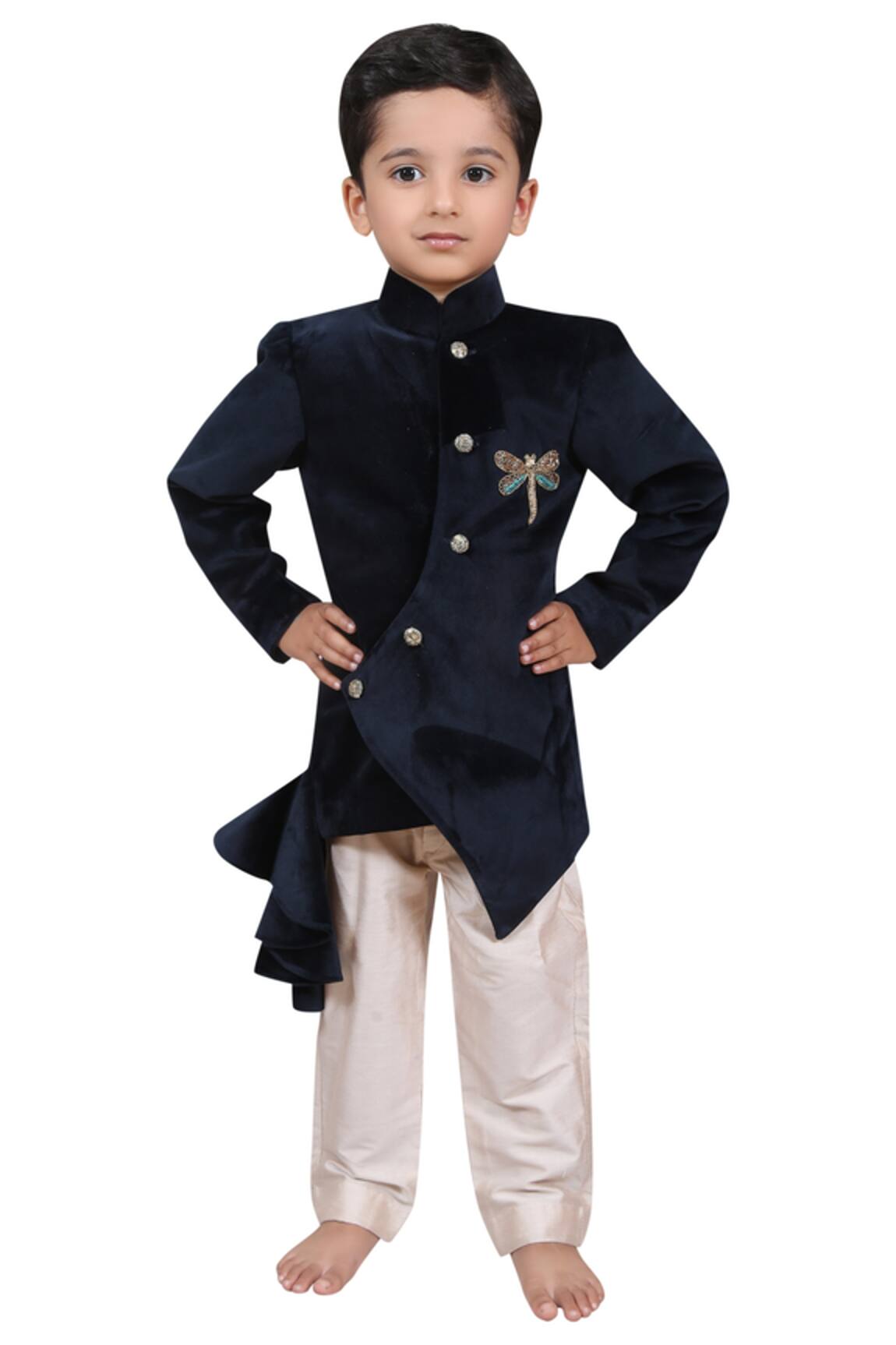 Kirti Agarwal - Pret N Couture Dragonfly Motif Sherwani Set  