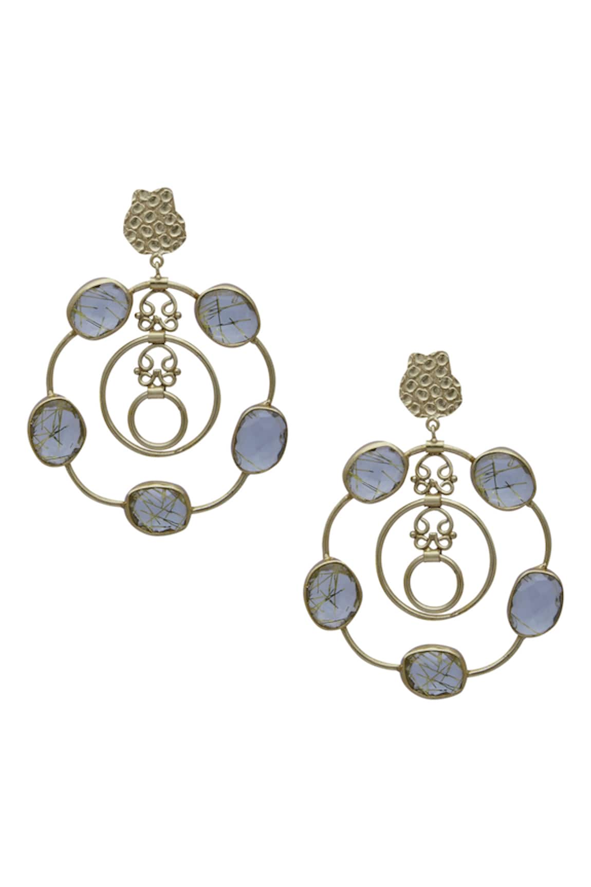 Masaya Jewellery Stone studded loop earrings