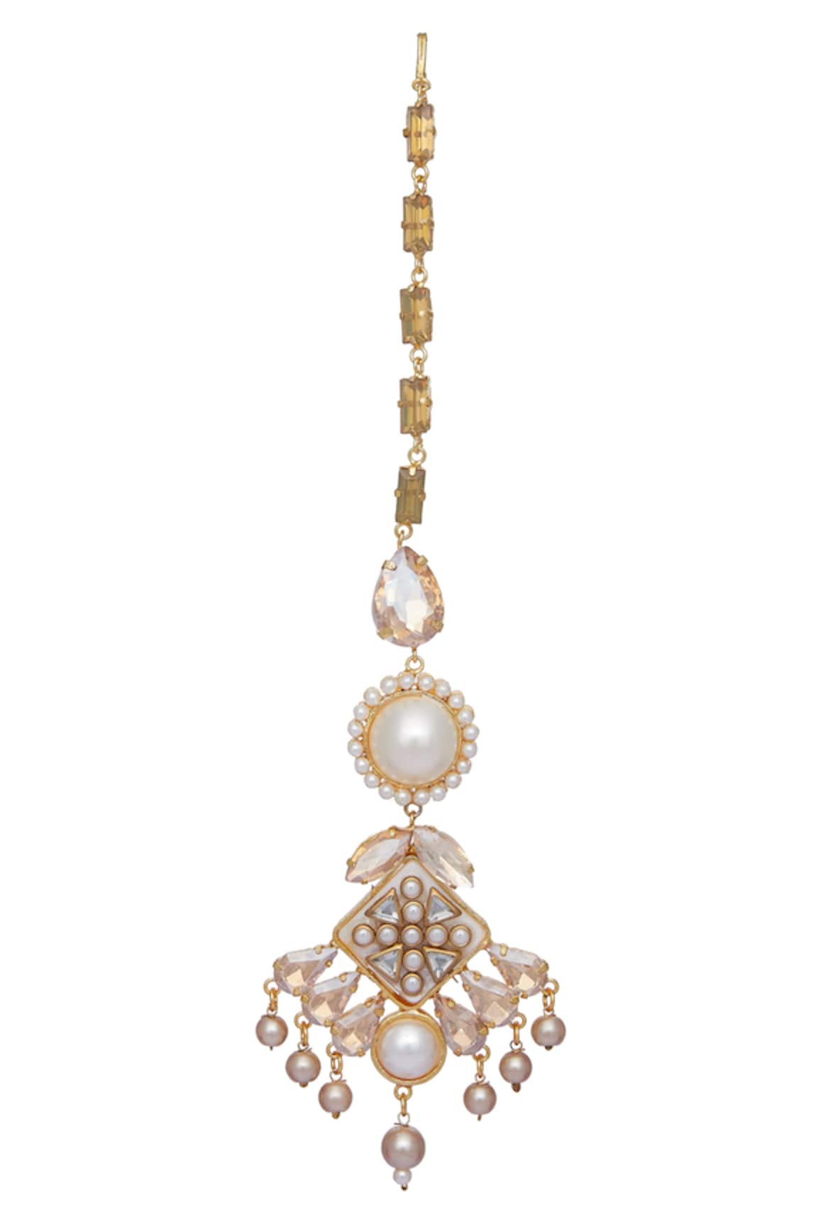 Bblingg Kundan & crystal maangtikka