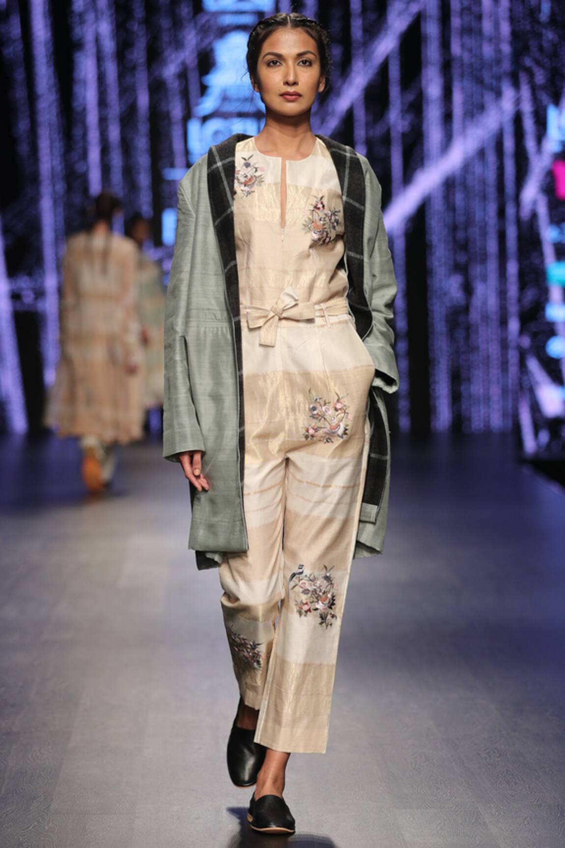 Prama By Pratima Pandey Maheshwari Silk Jumpsuit with Jacket 