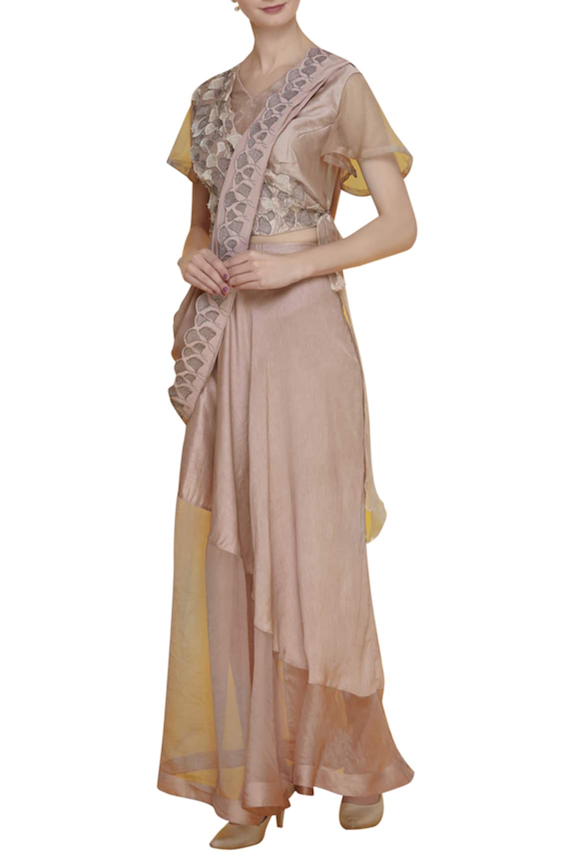 Eclat By Prerika Jalan Silk Chanderi Skirt Saree Set 