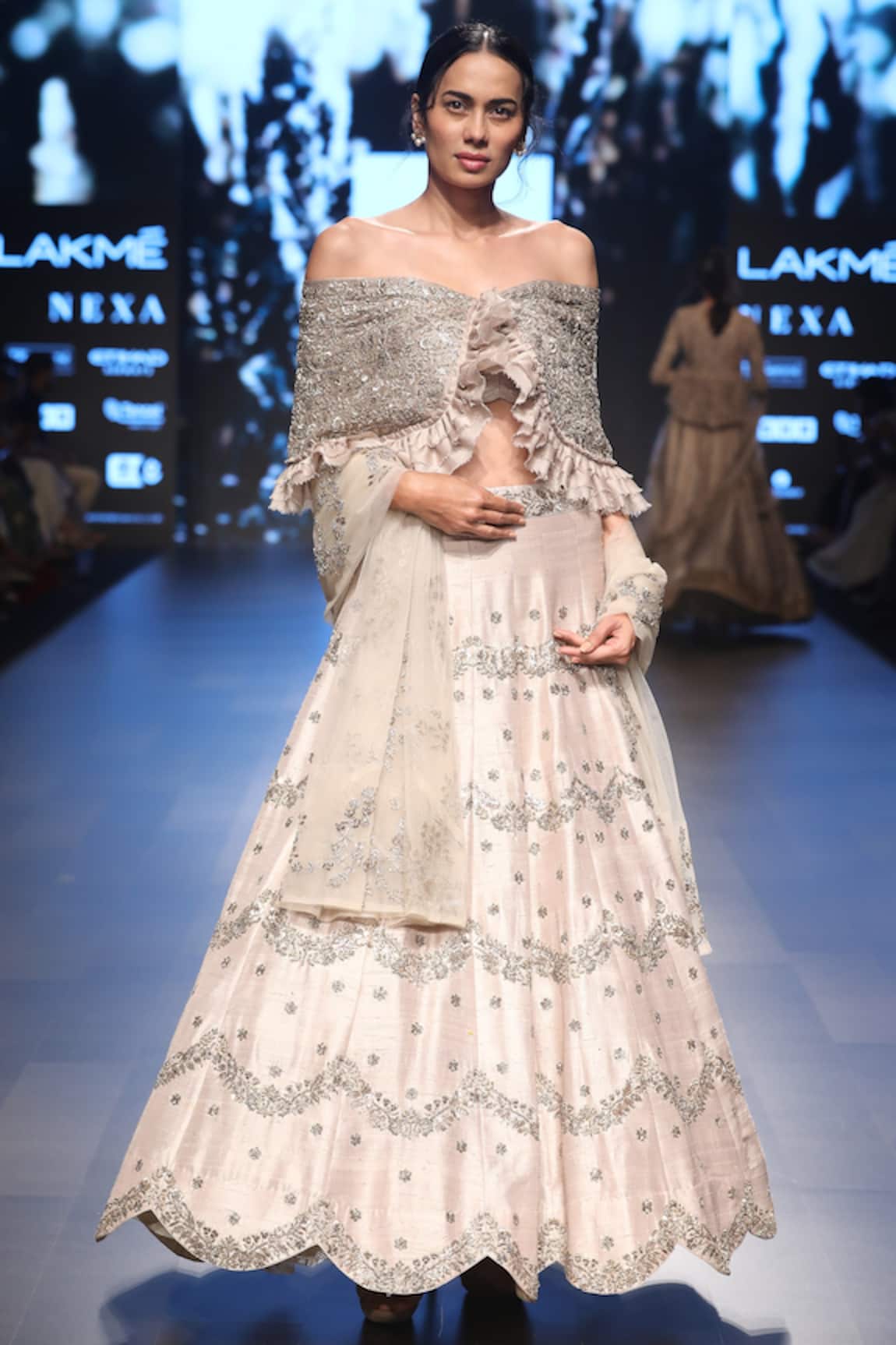 Jayanti Reddy Embroidered Cape With Lehenga 