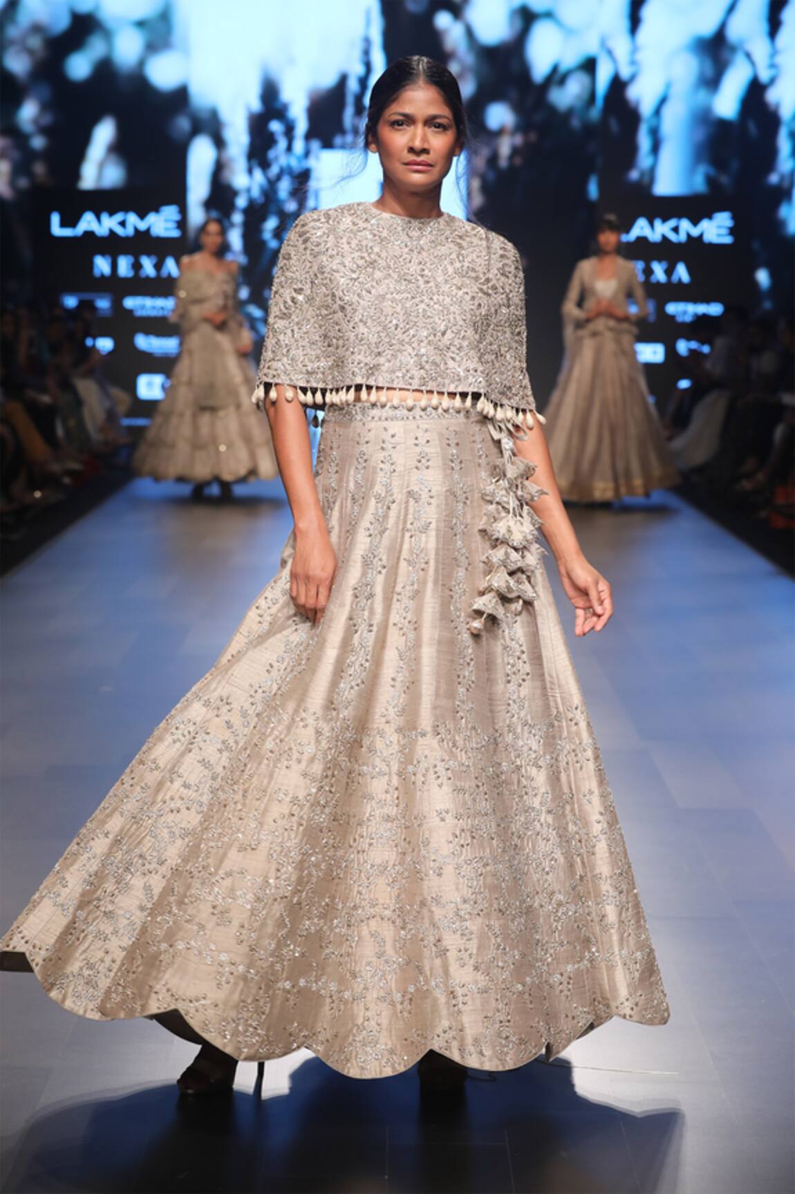 Jayanti Reddy Embroidered Cape With Lehenga 
