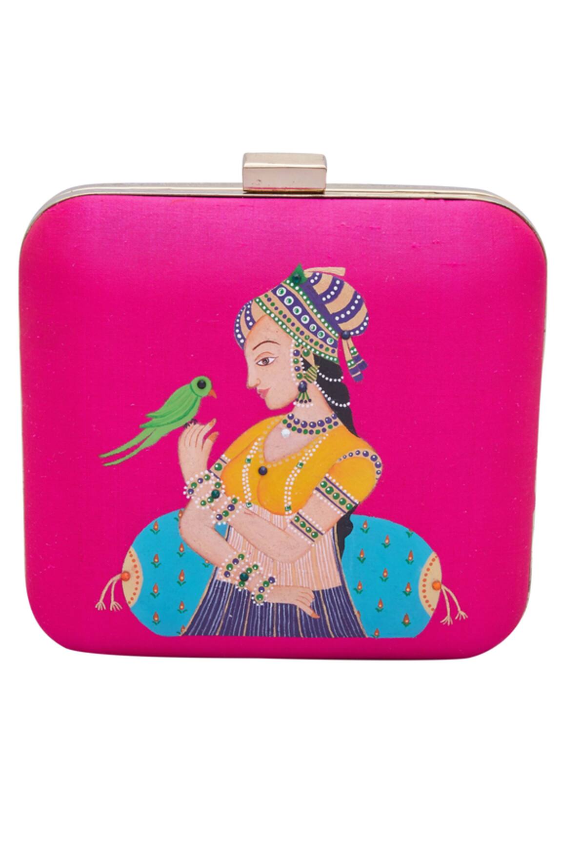 Crazy Palette Hand painted box clutch