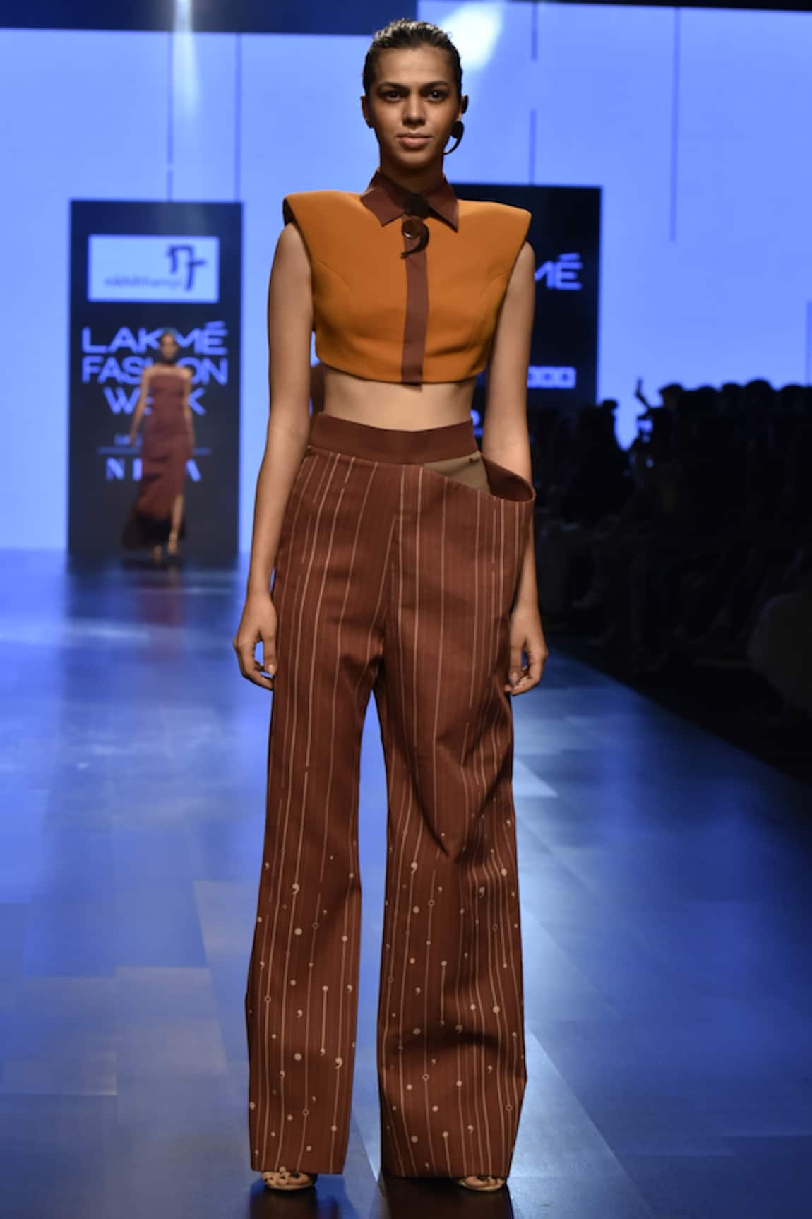 Nikhil Thampi Collared Crop Top With Pants