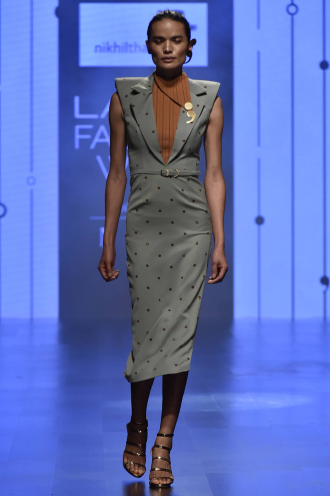 Nikhil Thampi Lapel Collar Midi Dress 