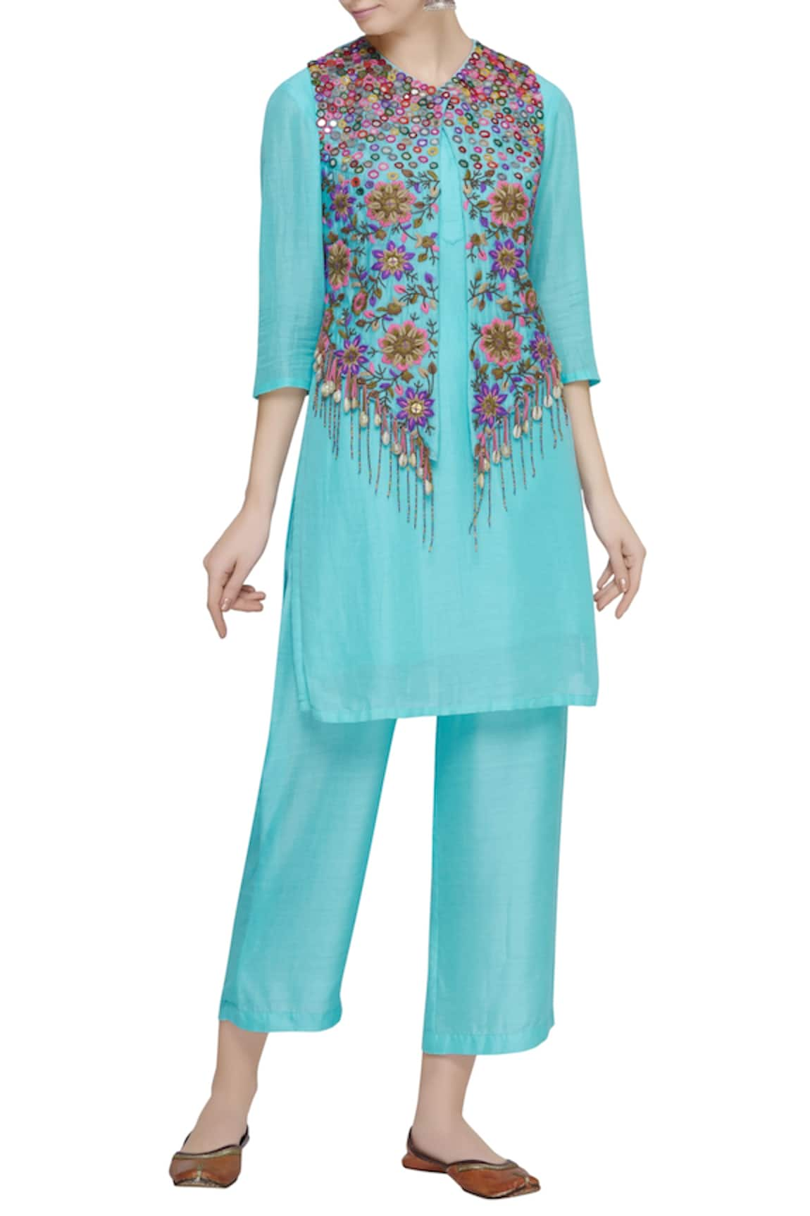 Sonam Luthria Linen Kurta Set with Jacket