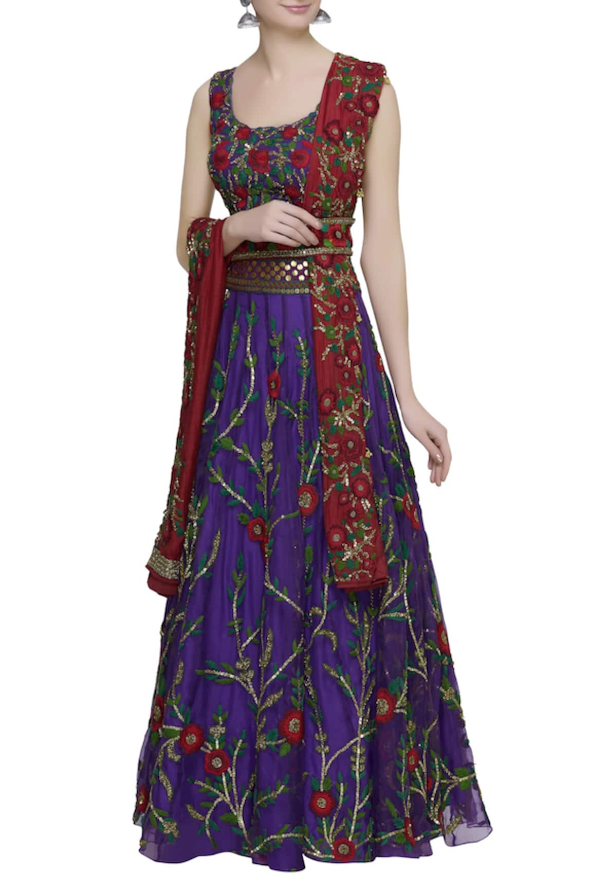 Sonam Luthria Embroidered Lehenga Set with Belt