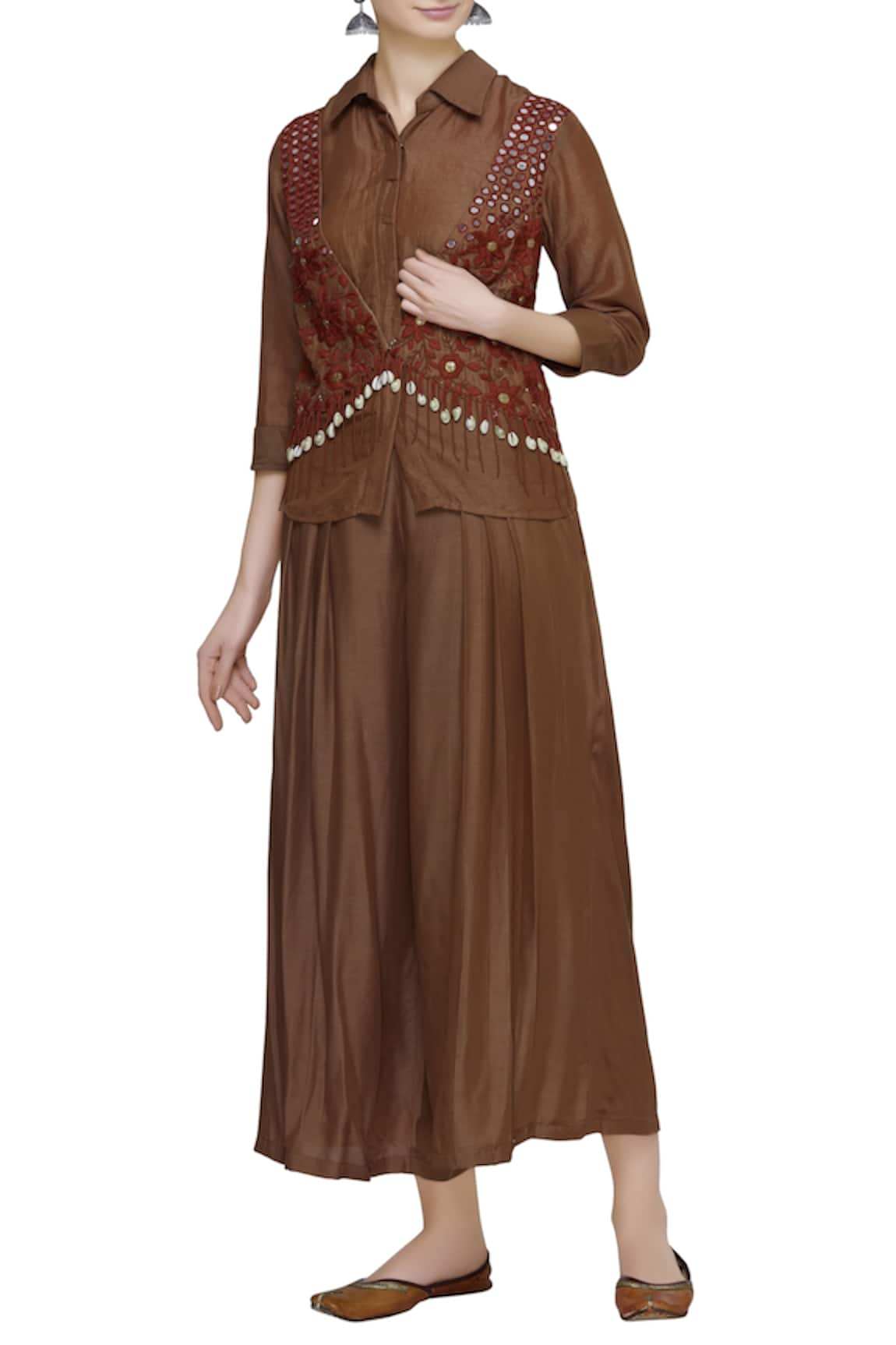 Sonam Luthria Embroidered Jacket Kurta Set