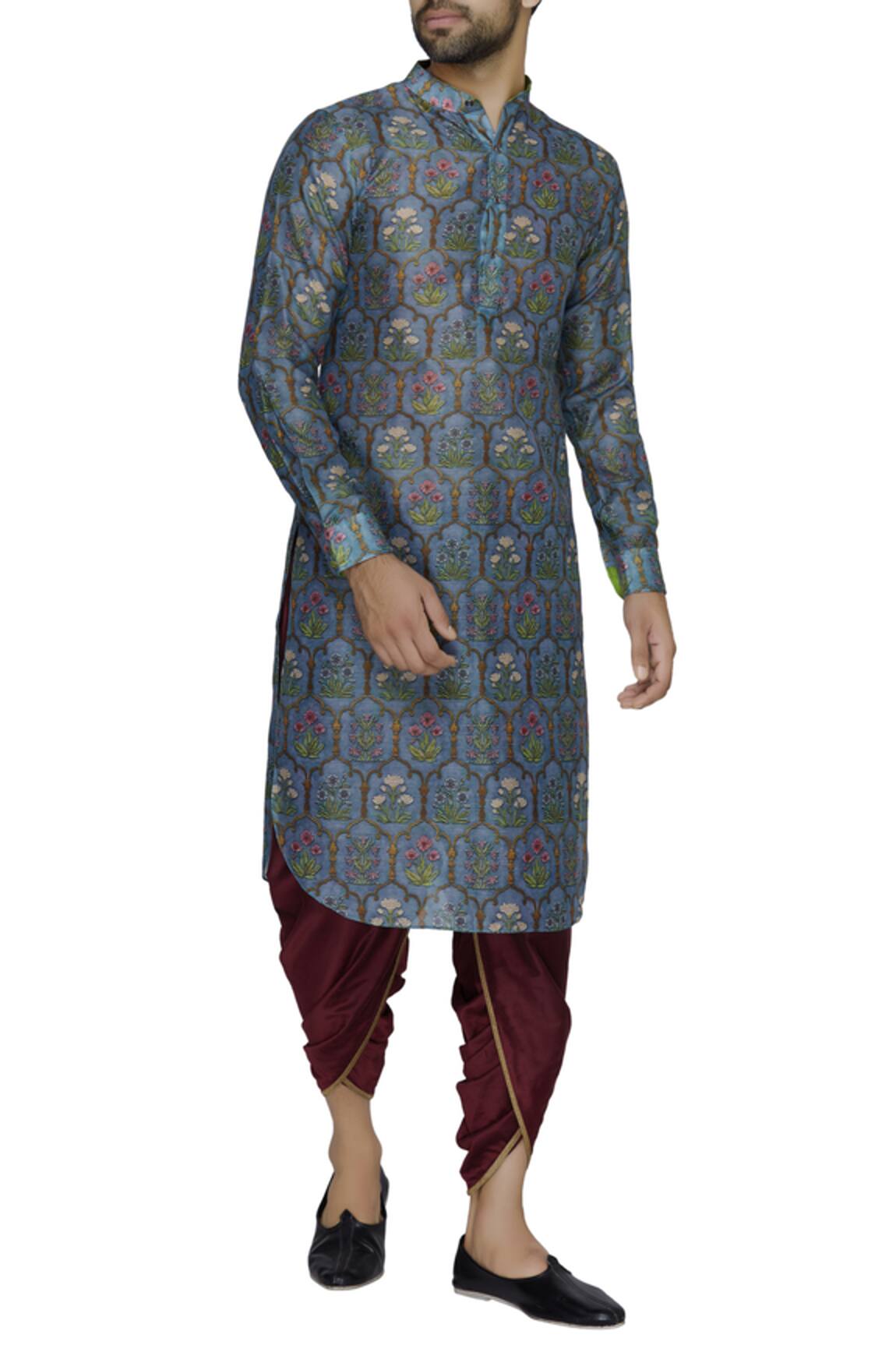 Pranay Baidya Mughal Floral Print Kurta