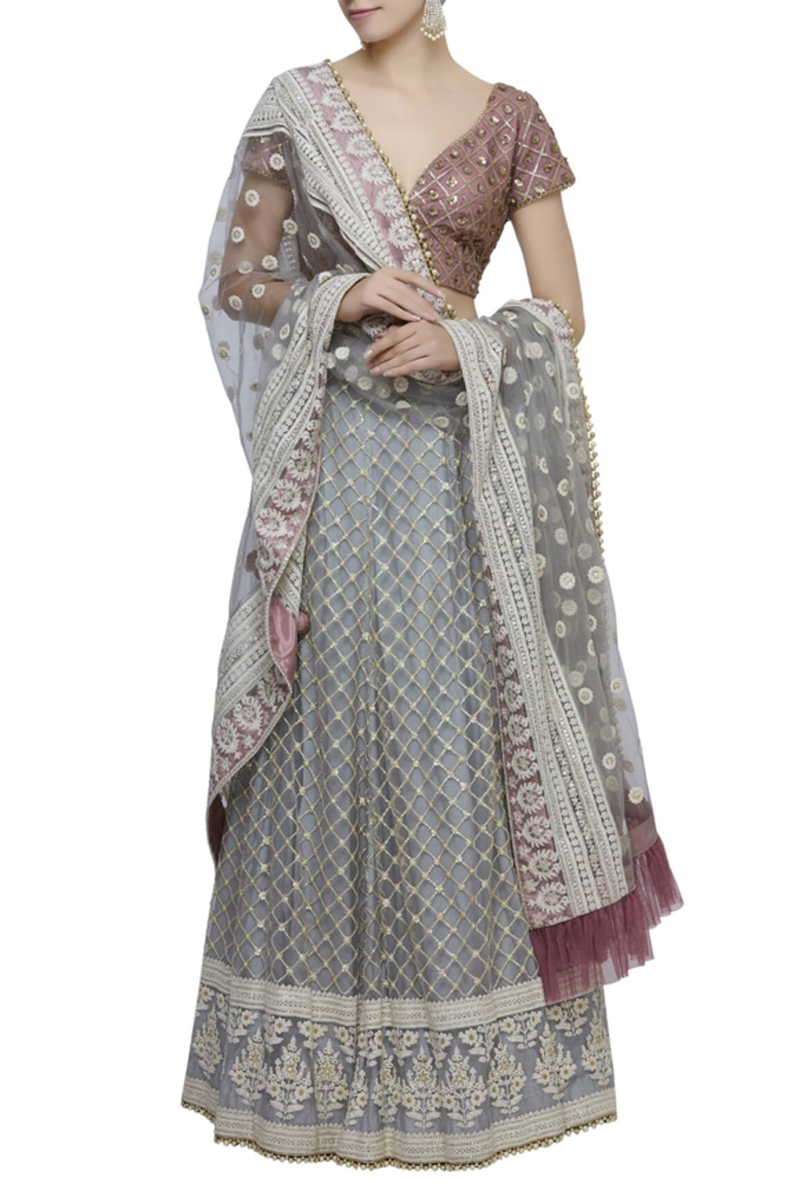 Abhi Singh Hand Embroidered Bridal Lehenga Set