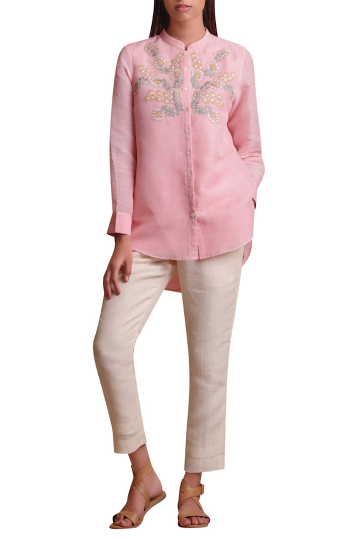 Sue Mue Linen Embroidered Shirt