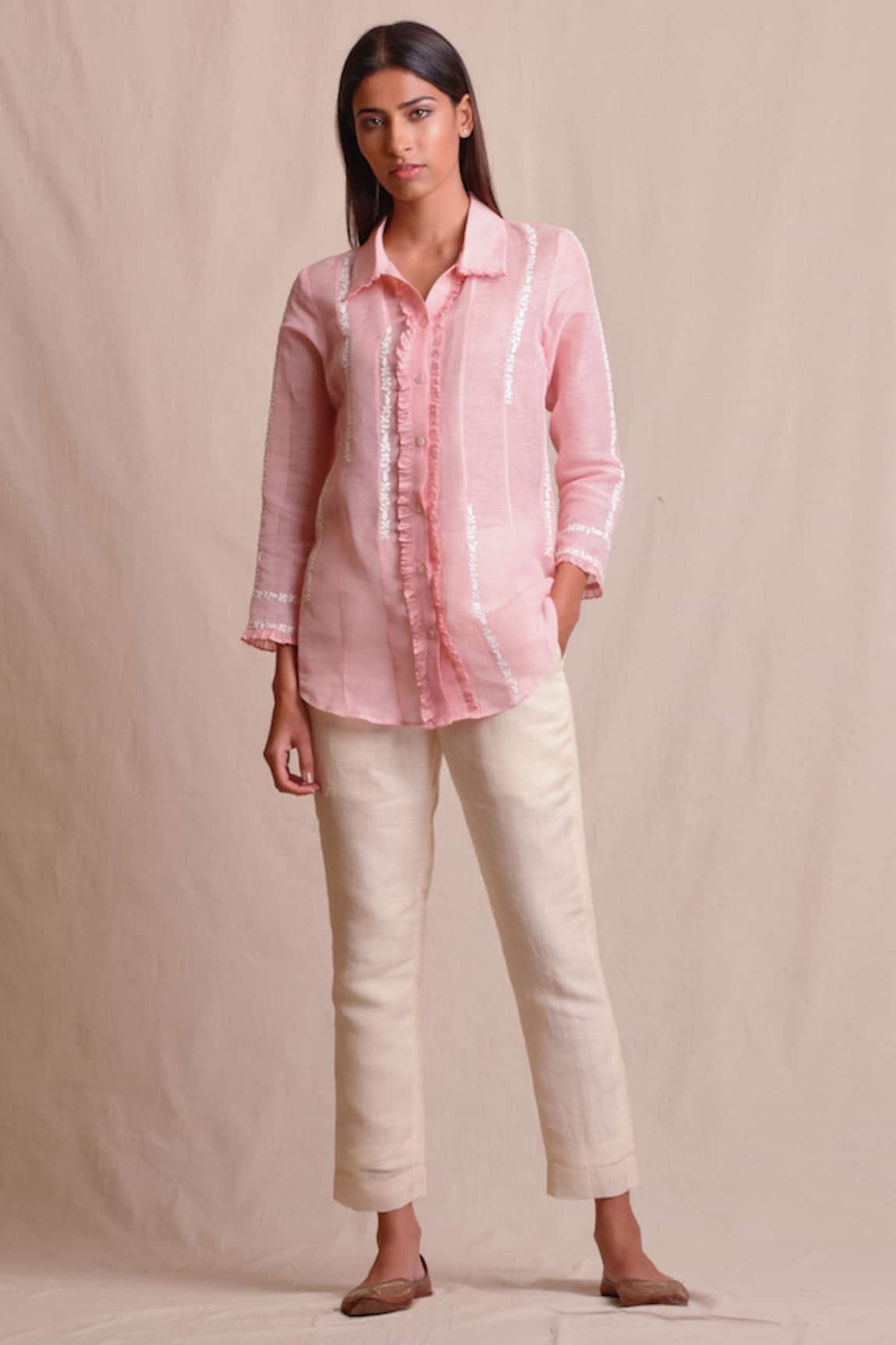 Sue Mue Linen Embroidered Shirt
