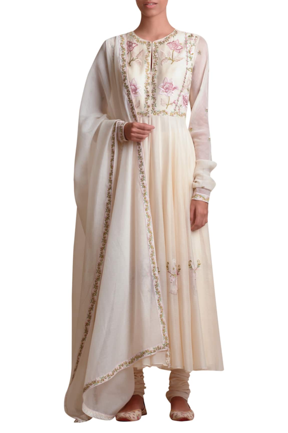 Sue Mue Handloom Embroidered Anarkali Set