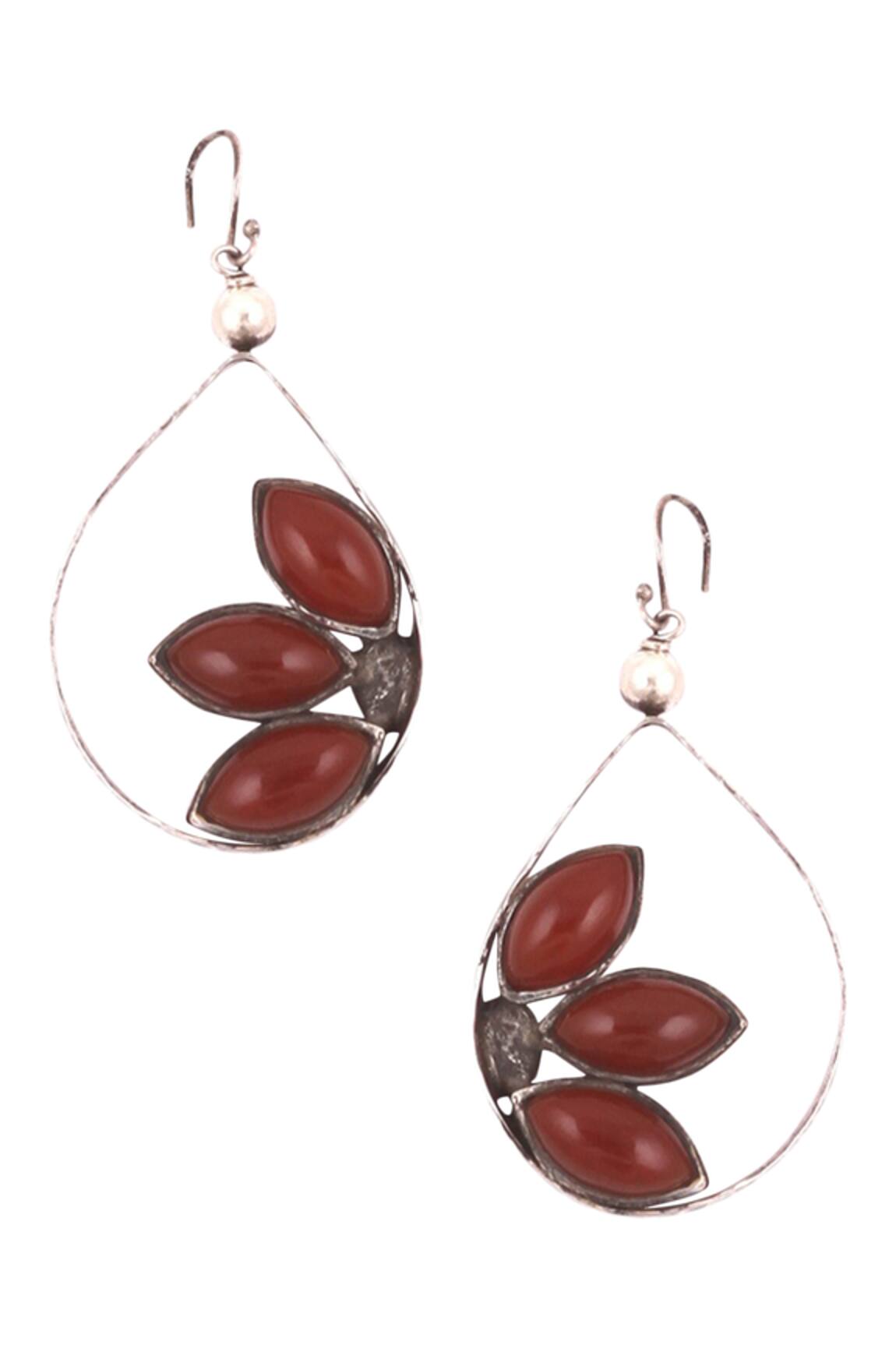 Sangeeta Boochra Silver Stone Drop Earrings